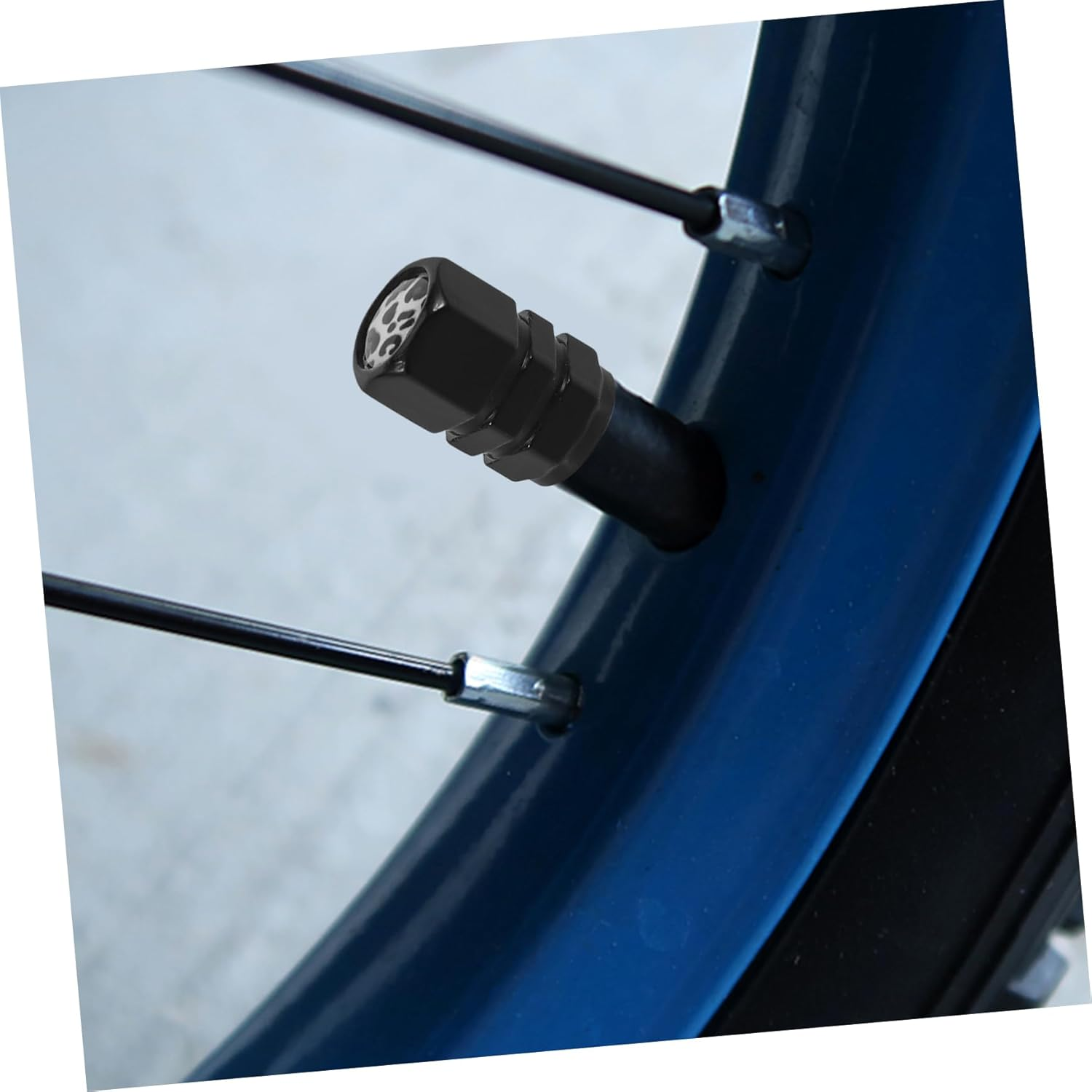 Mikinona 4Pcs Car Tire Valve Caps Aluminum Alloy Decorative Replacement Stem Covers for Automotive Wheels, Black White Leopard Pattern, Suitable for Vehicle Tire Accessories image number 2