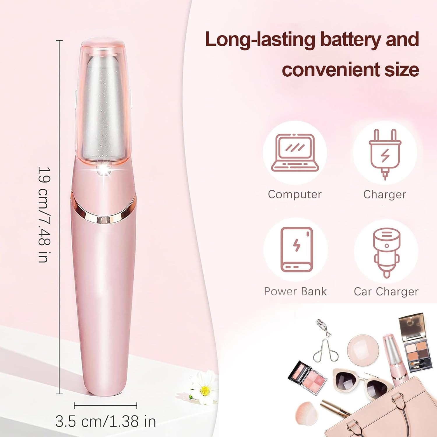 Trrtdo Electric Foot File Callus Remover for Feet - Rechargeable Electric Callus Shaver Foot Exfoliator Tool Pedicure Kit to Remove Dry Dead Skin Smoother Feet (Pink) image number 1