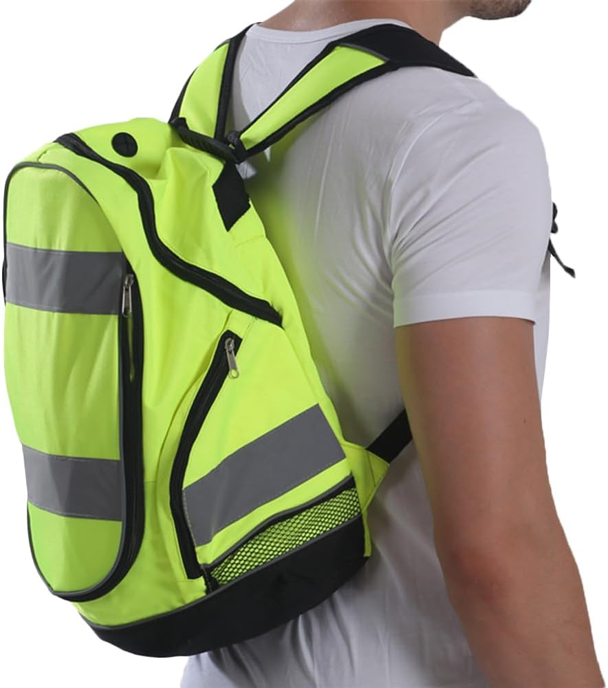 Night Reflective Riding Highly Resistant Safety Backpack &ndash; High Visibility Rucksack, LED Light Bag | Reflectives Cycling Backpacks for Commuting, Hiking, School, Travel, Sports, Waterproof image number 1