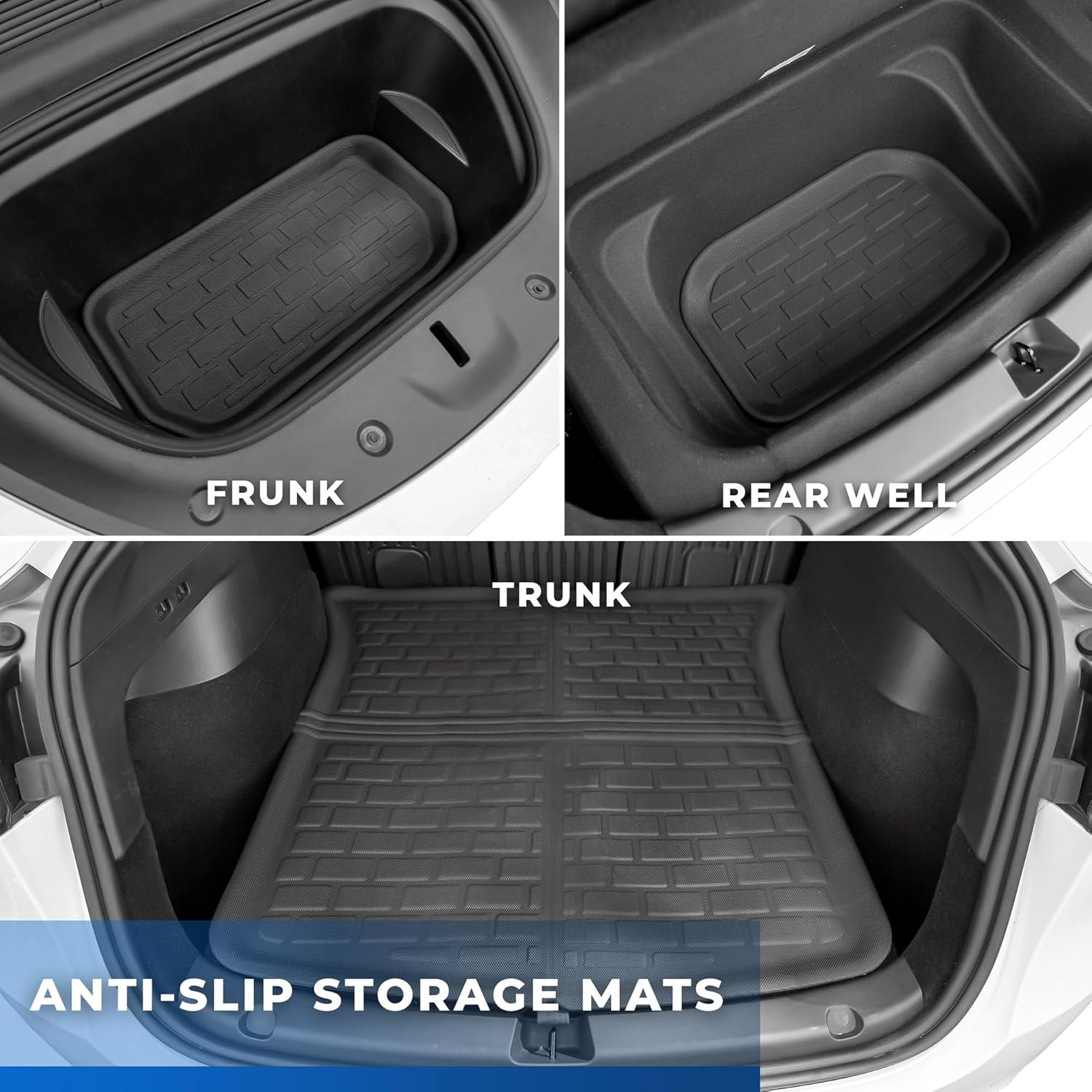 TESSERATI Juniper Tesla Model Y 3D Floor Mats Complete Premium Protection 9 Piece Set | 2025 Onwards Driver/Passenger/Rear Passenger/Boot/Frunk/Underboot/Fold down Seats (2025 Juniper Tesla Model Y) image number 4