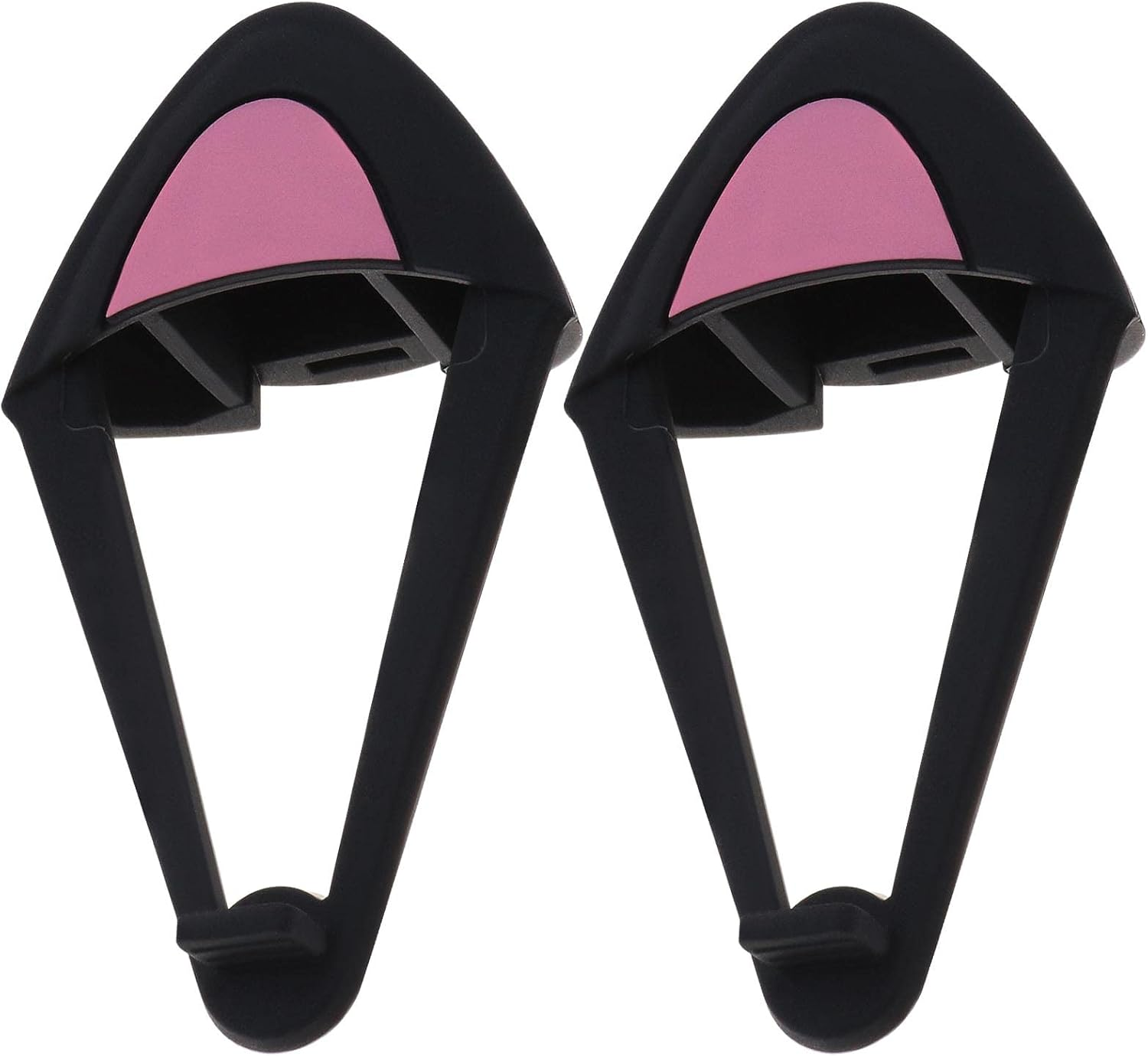 Emsea 1 Pair Silicone Cat Ears Over-Ear Headsets Cute Decoration Adjustable Straps Attachment Accessory for Video Live Gaming Headphones Black