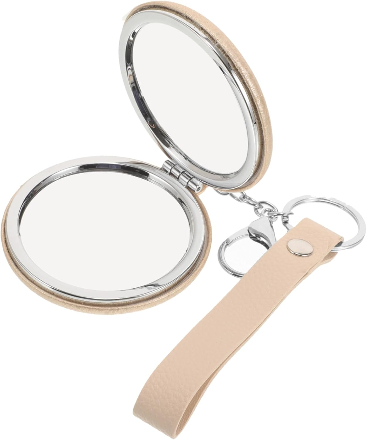 Mikinona Keychain Mirror Keyring Mirror Pendant Portable Double-Sided Makeup Compact for Travel Handbag Wallet Outdoor Use image number 2
