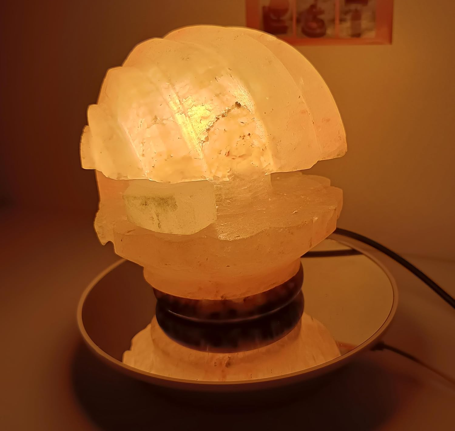 2-3 KG Premium Sea Shell Salt Lamp 100% Authentic, Handcrafted from the Foothills of the Himalayas Beautifully Hand Craft Sea Shell Comes with Complete Electric Fitting