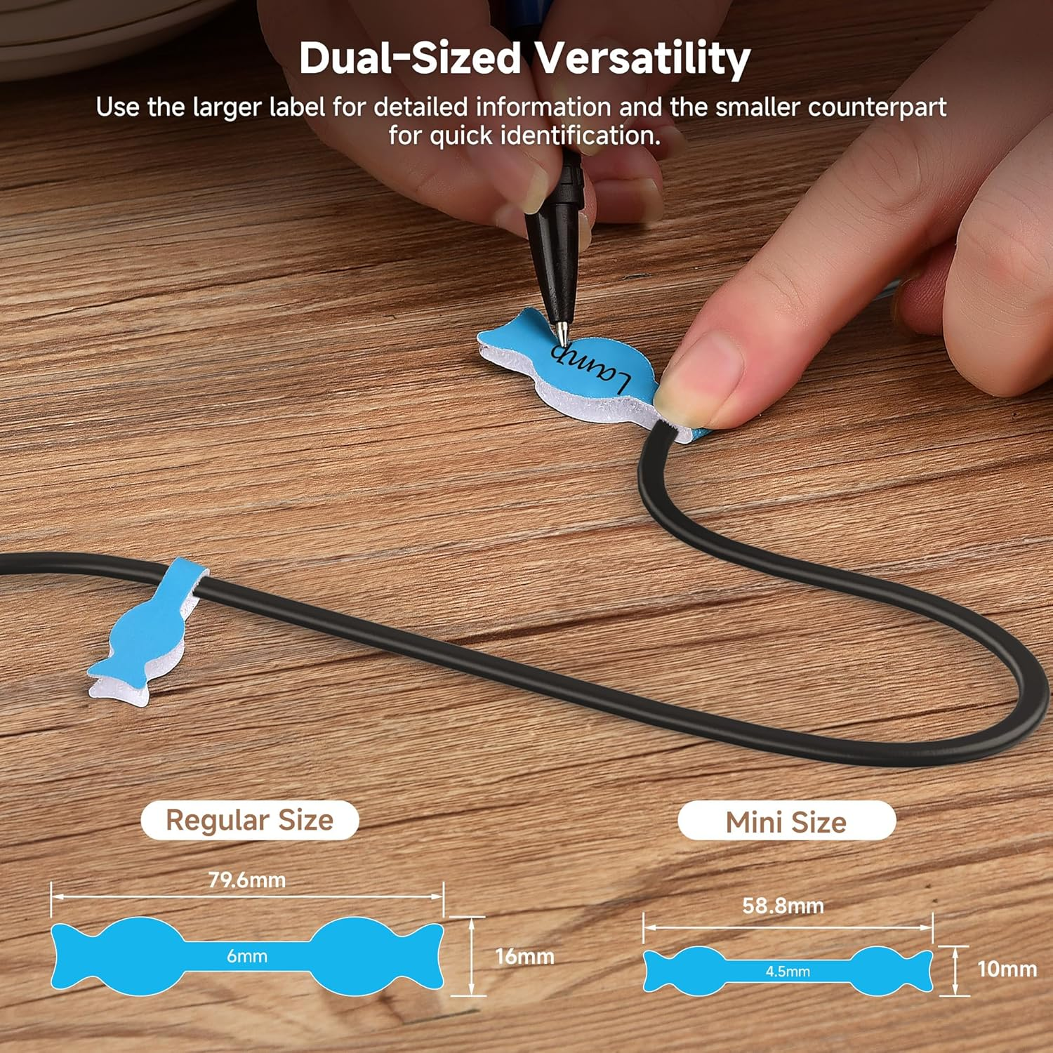 Cable Matters 160-Pack Animal-Shaped Reusable Cable Labels - Cord Labels for Electronics, Writeable and Dual-Sized Wire Tags for Cable Management image number 5