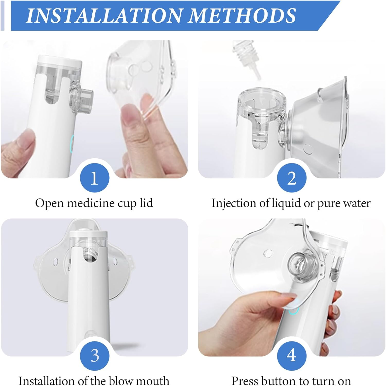 Portable Atomizer Hydrating Mist, Handheld Steam Inhalator for Home Office Daily Use Personal Portable Handheld Vaporizer for Kids and Adults, Cool Mist Steam Inhaler image number 5