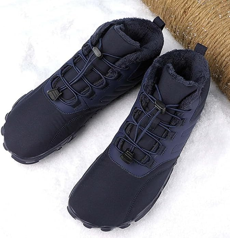Winter Barefoot Shoes for Men and Women, Slip Resistant, Warm, Lightweight, Waterproof, Wide Toe Hiking Boots, Snow Boots image number 2