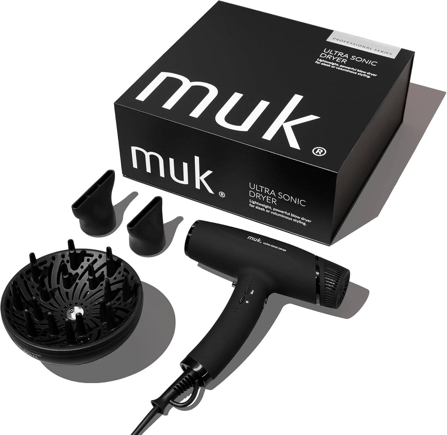 MUK. Ultra Sonic Hair Dryer Professional Series with Ionic Generator & Infrared Light - Lightweight Blow Dryer for Salon Quality Styling. Travel Hair Dryer with 3 Heat & Speed Settings, Cool Shot image number 1