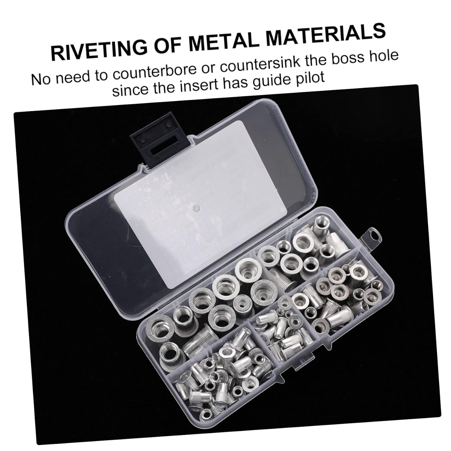 PLAFOPE 100Pcs Aluminum Pull Cap Rivet Nut Insert Assortment for Bicycle Accessories Threaded Insert Riveted Nut Aluminum Alloy Flat Head image number 6