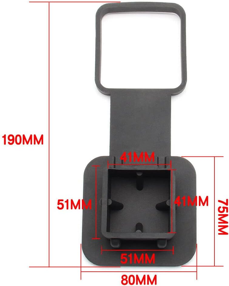 Rubber Tow Bar Cover Receivers Durable Car Trailer Hitch Plug Tube Cap Protector image number 6