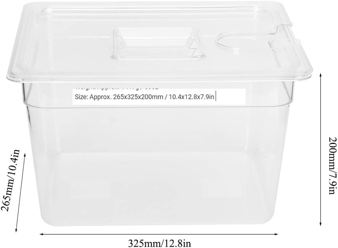 11L Container, Thickened Food Grade PC Collapsible Hinged Sous Vide Container with Lid and Calibration Marks, Durable and Wear Resistant for Sous Vide Circulator Culinary Precision Cooker image number 6