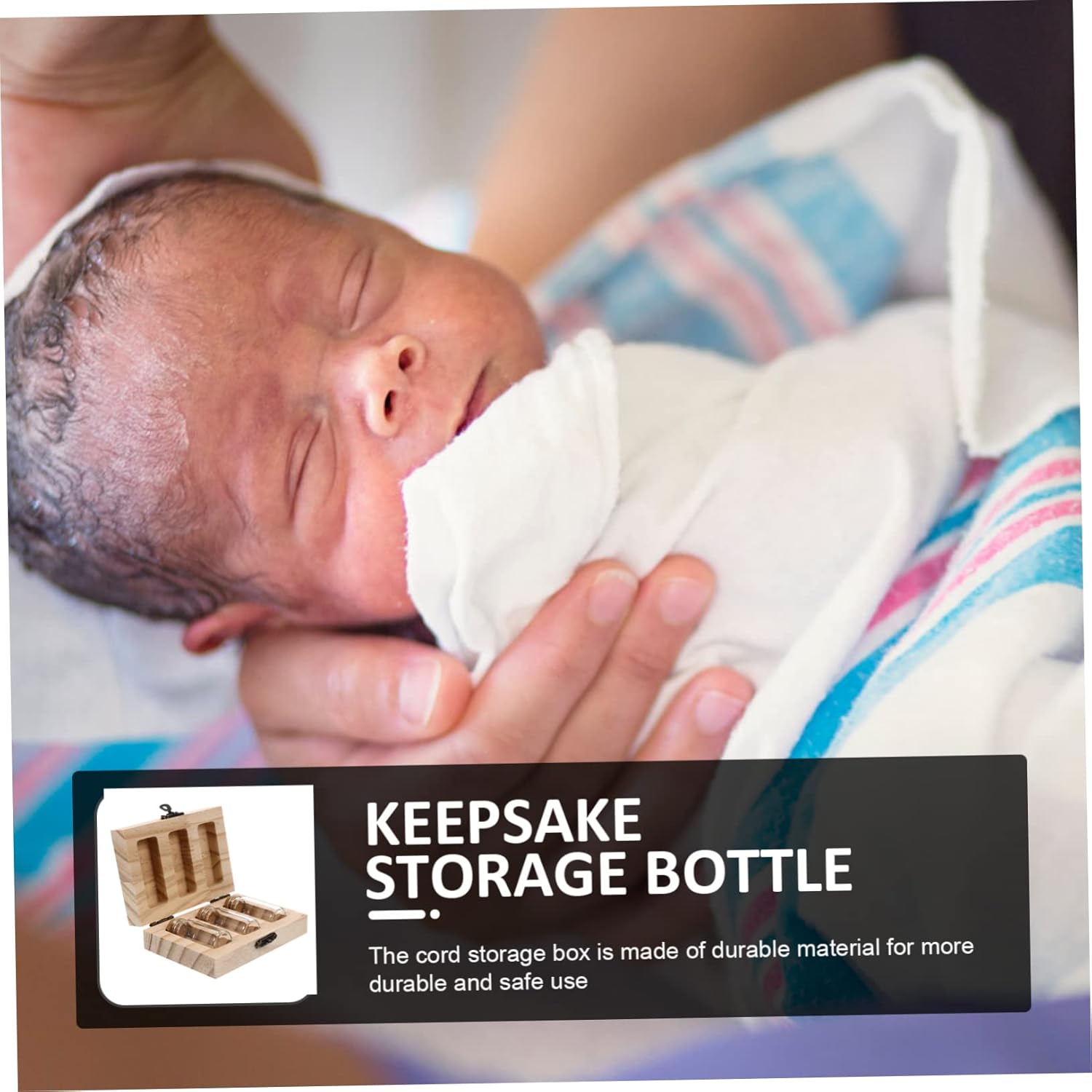 Fetal Hair and Umbilical Cord Keepsake Box Adorable Storage Bottle for Memories Shower Organizer for Teeth Hair Preservation Bottle Slot Design image number 1