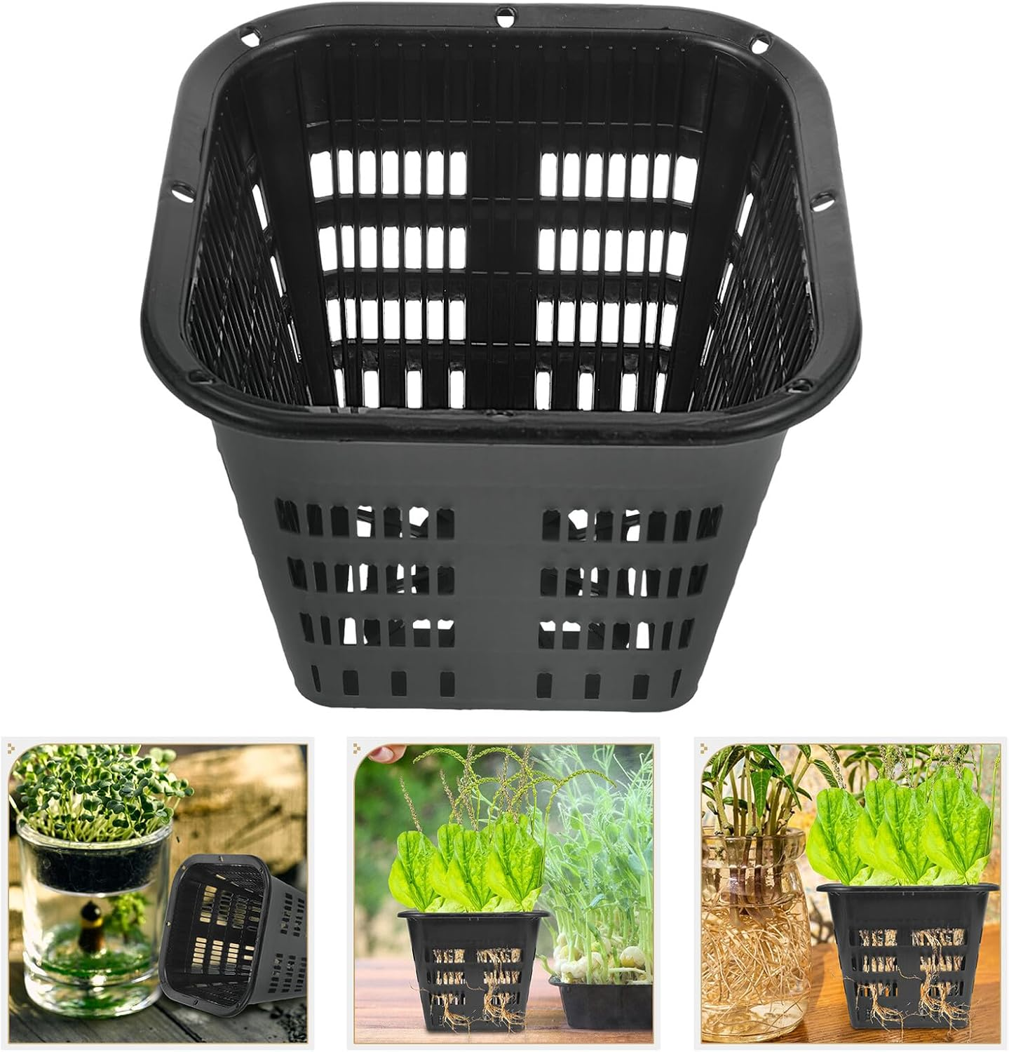 BIUDECO 8Pcs Hydroponic Net Pots with Slotted Mesh Design Reusable Plastic Planter Baskets for Vegetables and Plants Root Aeration and Nutrient Penetration Gardening Cups image number 4