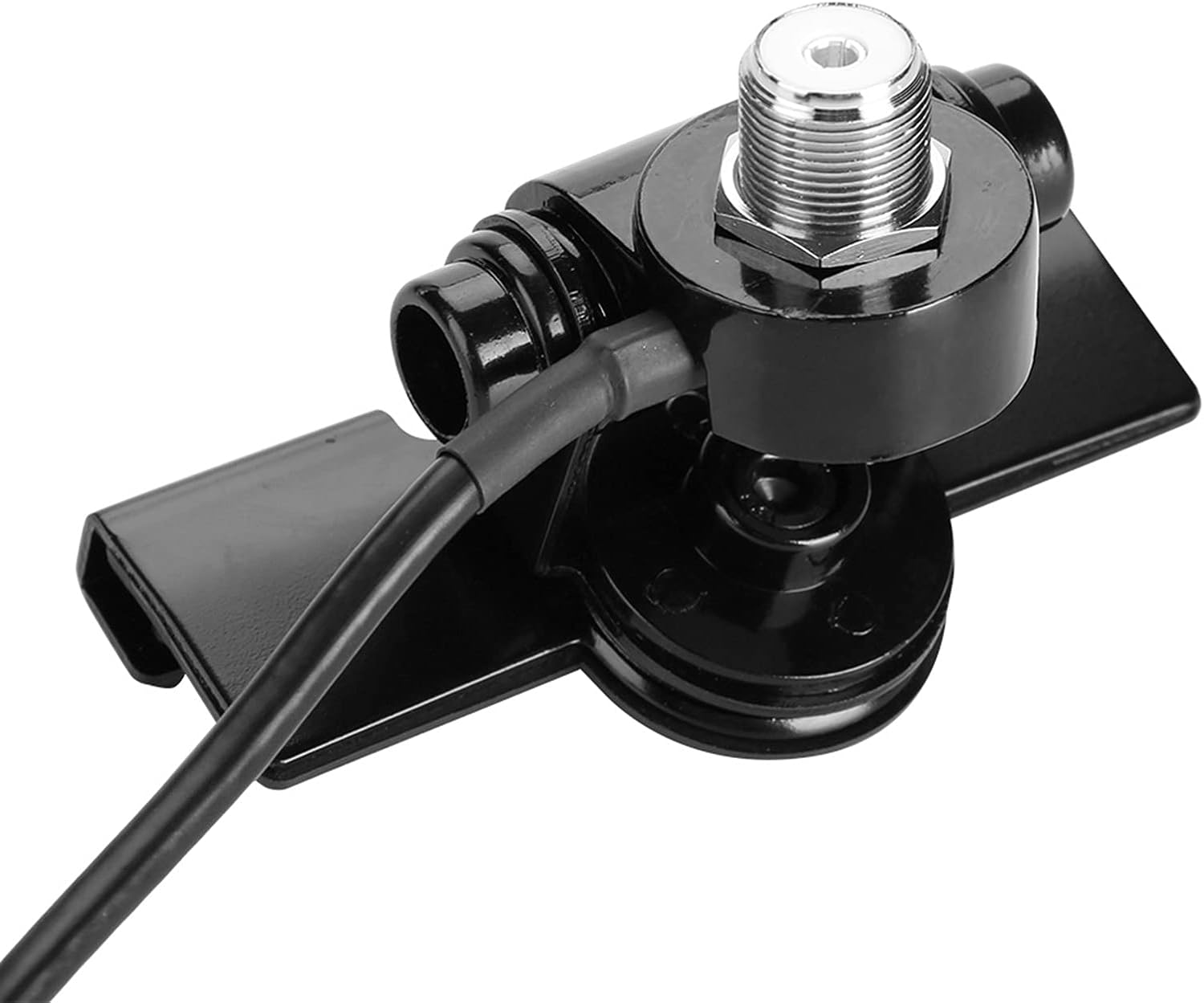 Vehicle Radio Mobile Radio Antenna Mount, Fix Bracket with PL259 Connector 5M 16.5 Feet RG-58 Cable, for Mobile Car Clamp/Holder Mount Trunk Lid/Hatchback/Door image number 3