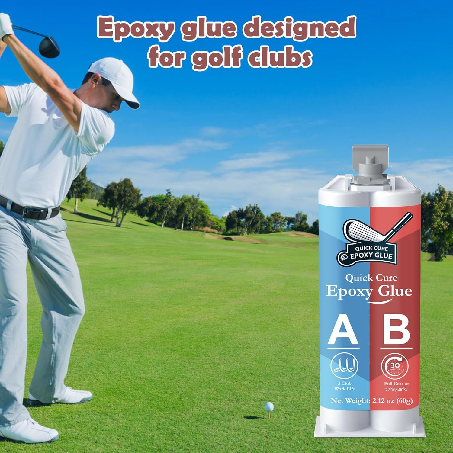 INNOVAYOU Quickly Cure Golf Club Epoxy 2.11Oz, Quick Cure Transparent Durable Golf Glue, Golf Shaft Epoxy Used to Repair All Clubs, Heads, Drivers, Putters and Irons image number 5