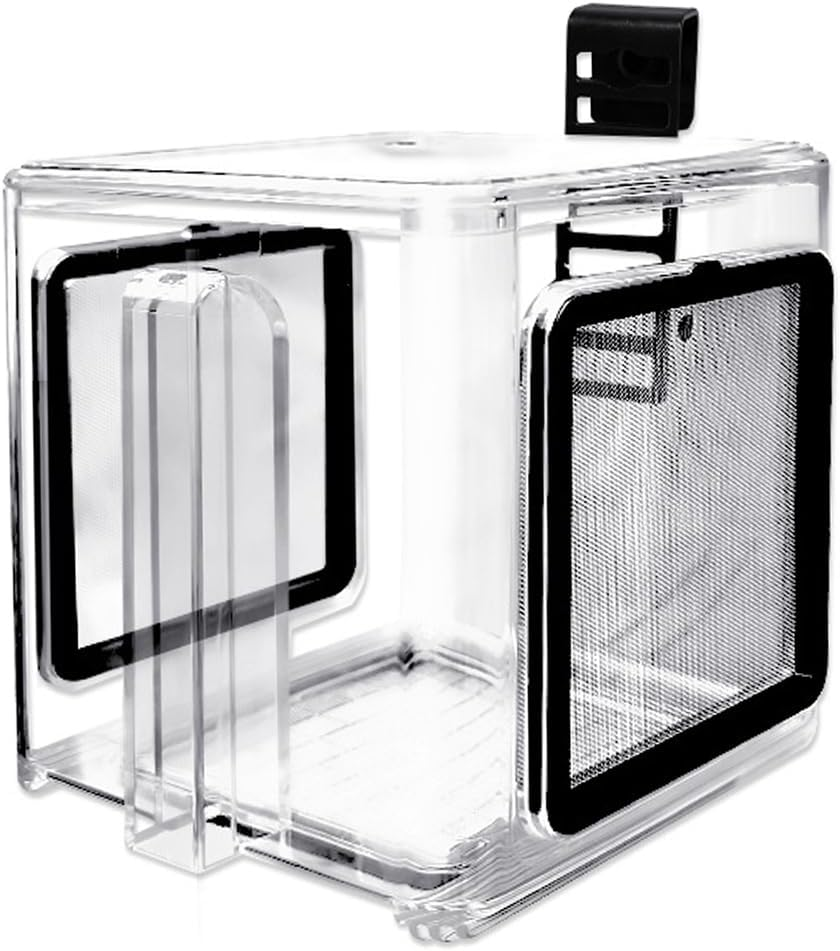 AIMALL Acrylic Fish Tank Breeding Isolation Box, Clear Hanging Newborn Fry Breeder, 5.91 X 5.91 X 5.91 Inches image number 1