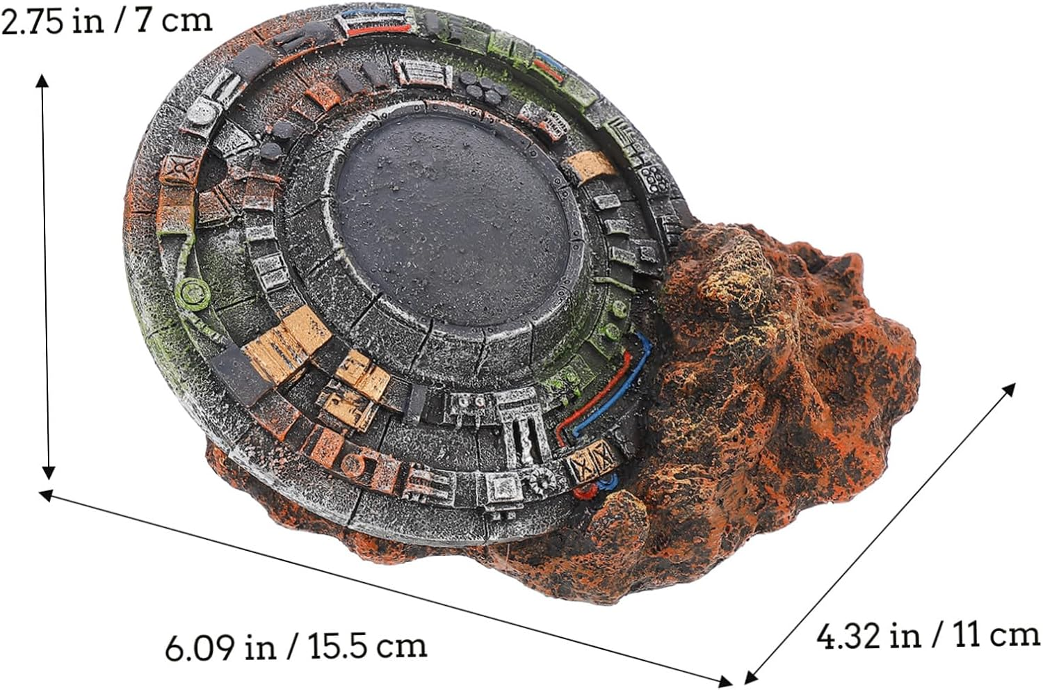 Aquarium Supply Resin Ornament Spaceship Fade-Resistant Safe for Pet Fish