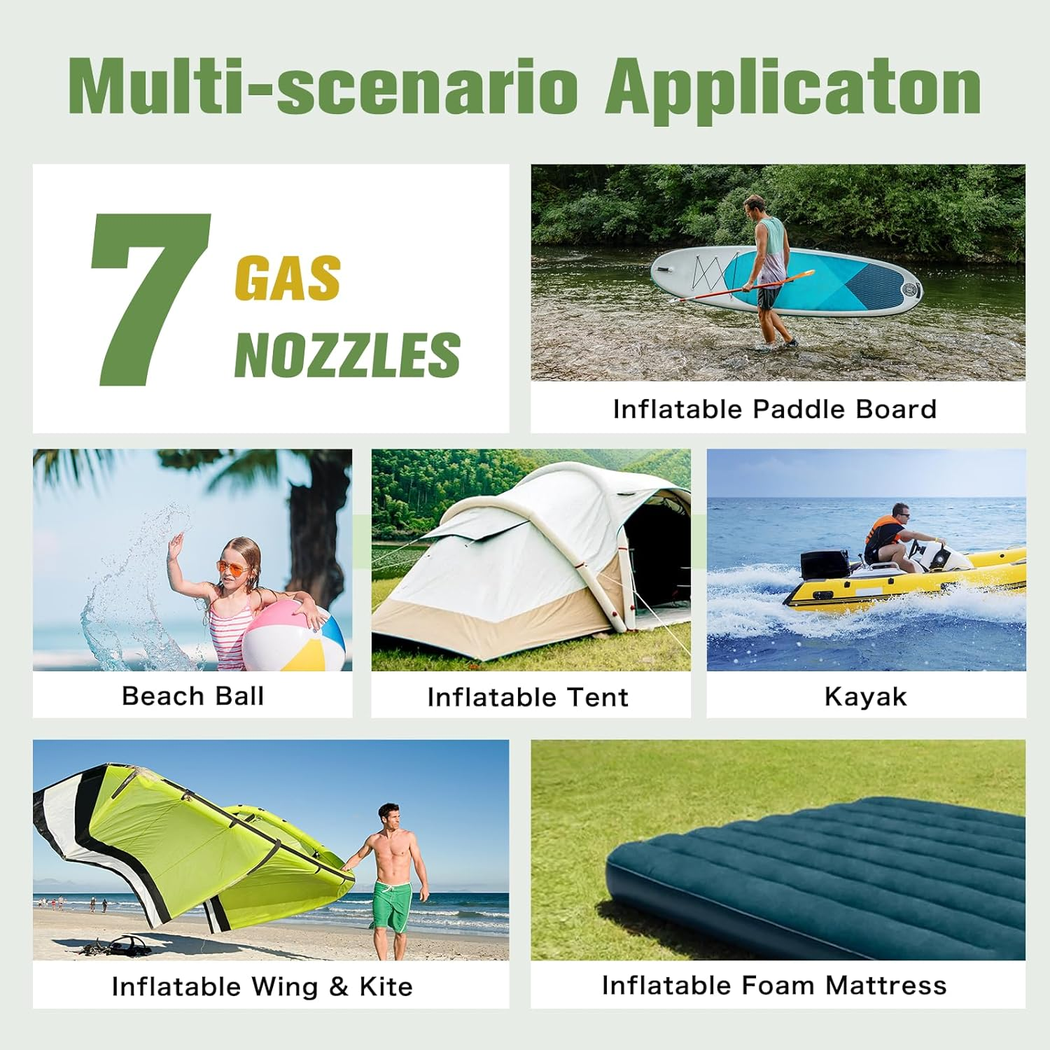 20PSI High Pressure Smart SUP Air Pump, Rechargeable Battery-Powered, Intelligent Dual Stage Inflation & Deflation,Auto-Off &12V DC Car Connector for Stand up Paddle Boards,Surfing Kite, Tent