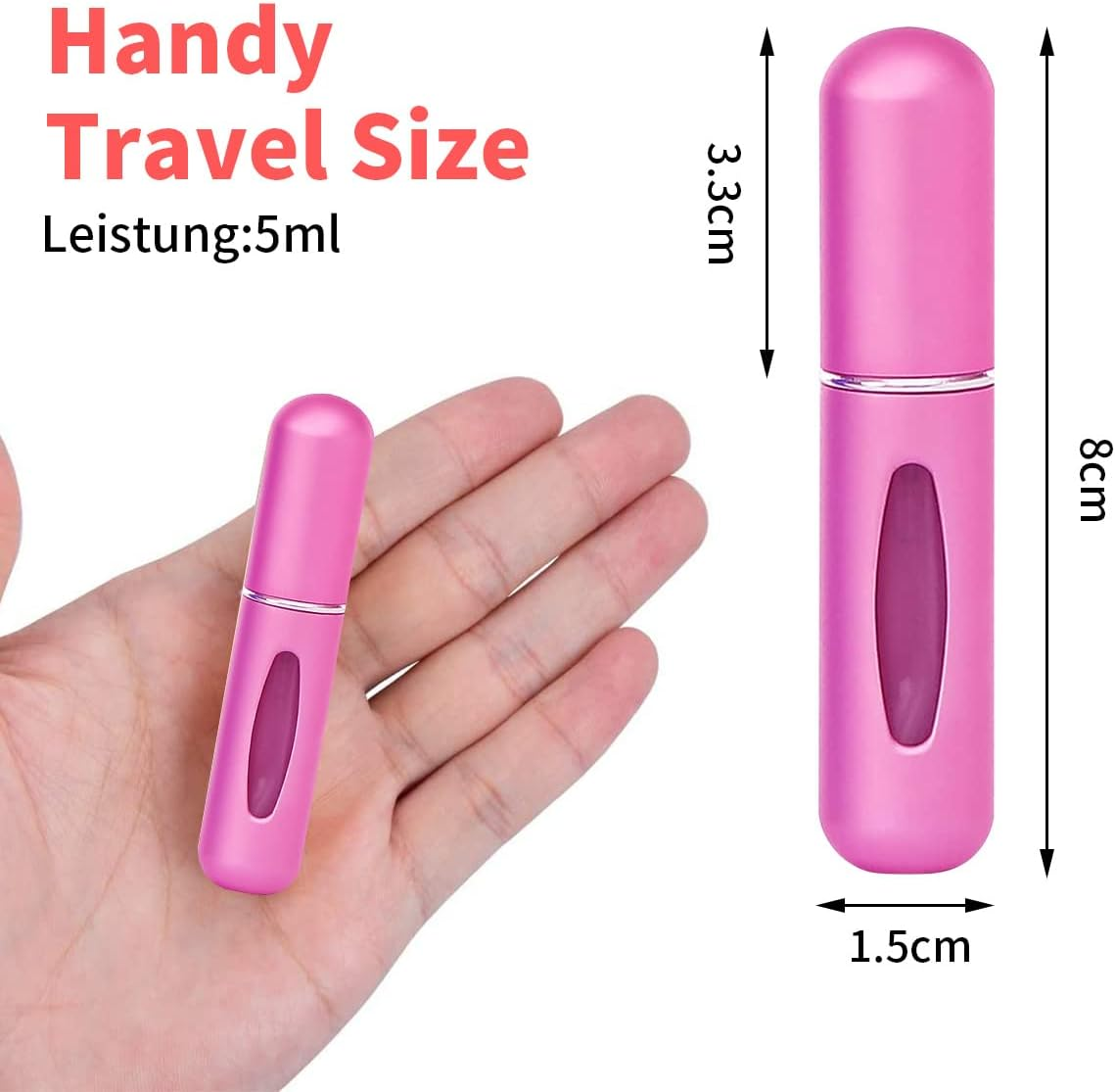 5 PCS Perfume Atomiser Bottles 5Ml Mini Refillable Spray Portable Liquid Bottle with Visual Window Empty Travel Bottle for Purse Handbag Pocket Luggage (A) image number 3