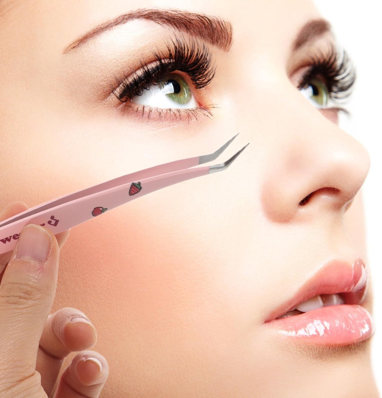 Minkissy Stylish Lash Extension Supplies High Precision Stainless Steel Tweezers Set of 3 Fiber Tips for Easy Applicati image number 1