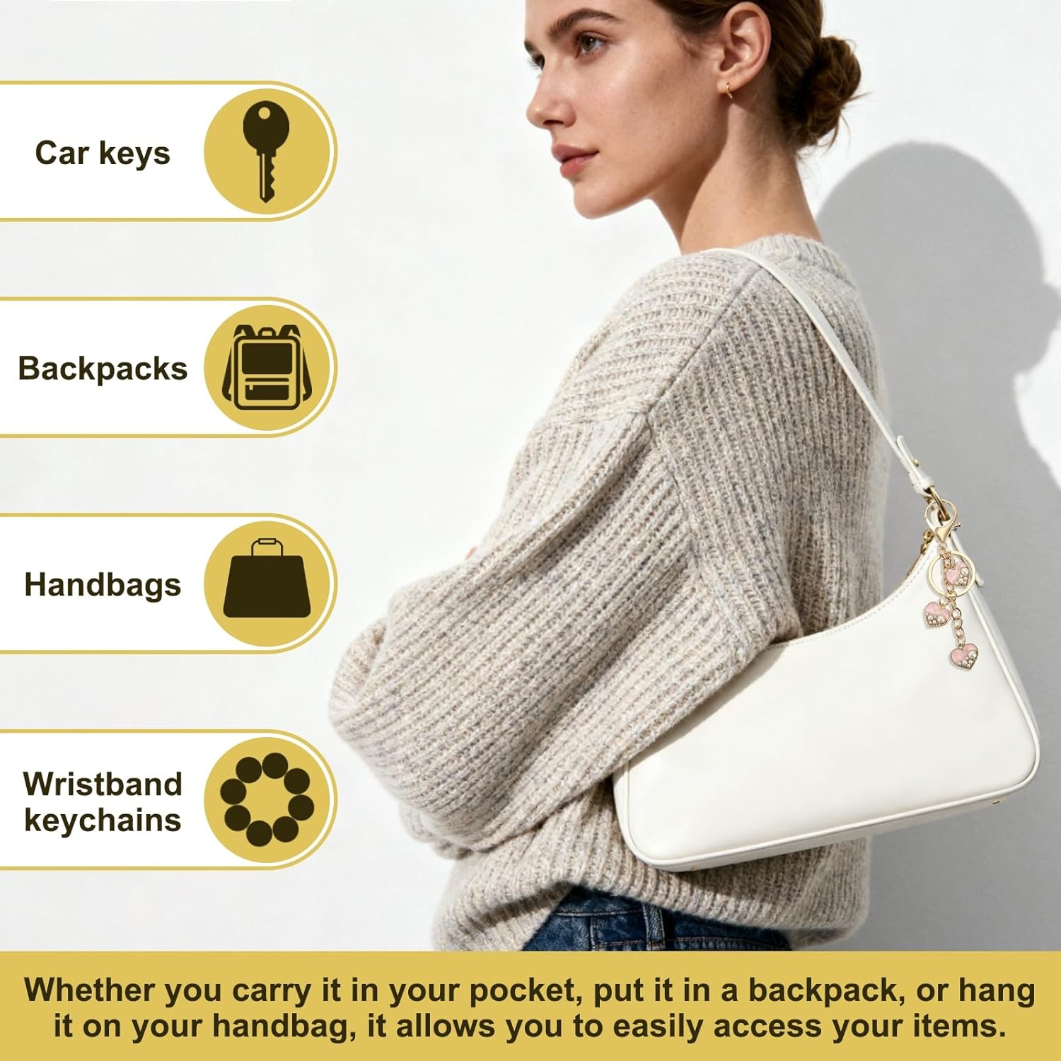 Sourcing Map Y2K Heart Keychain, Alloy Keyring Bag Charm, Cute Accessories for Women Purse, Handbag, Car Key image number 3