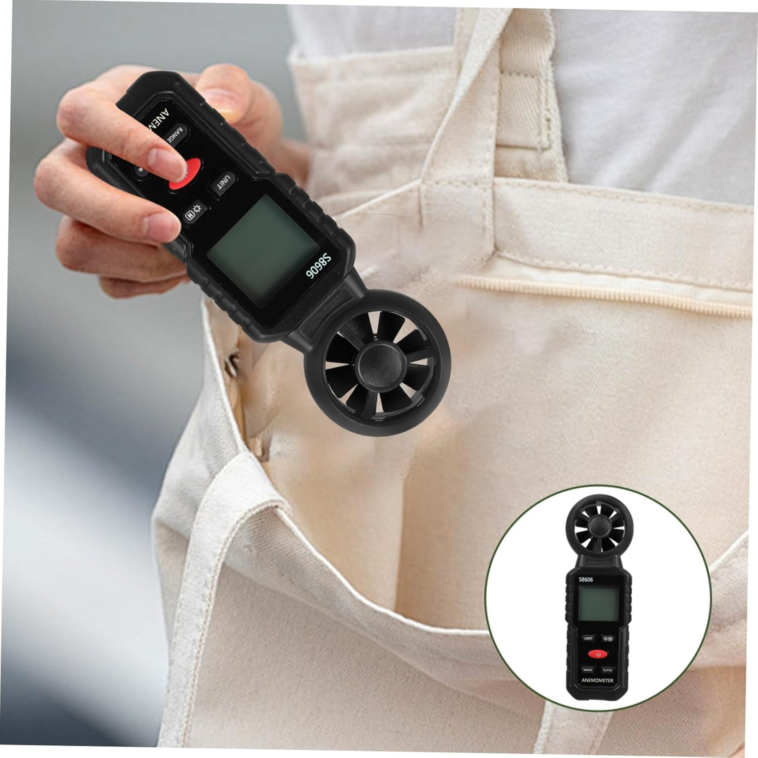High Precision Handheld Anemometer Wind Speed Tester Portable Air Velocity Gauge Lightweight Compact Wind for Outdoor image number 4