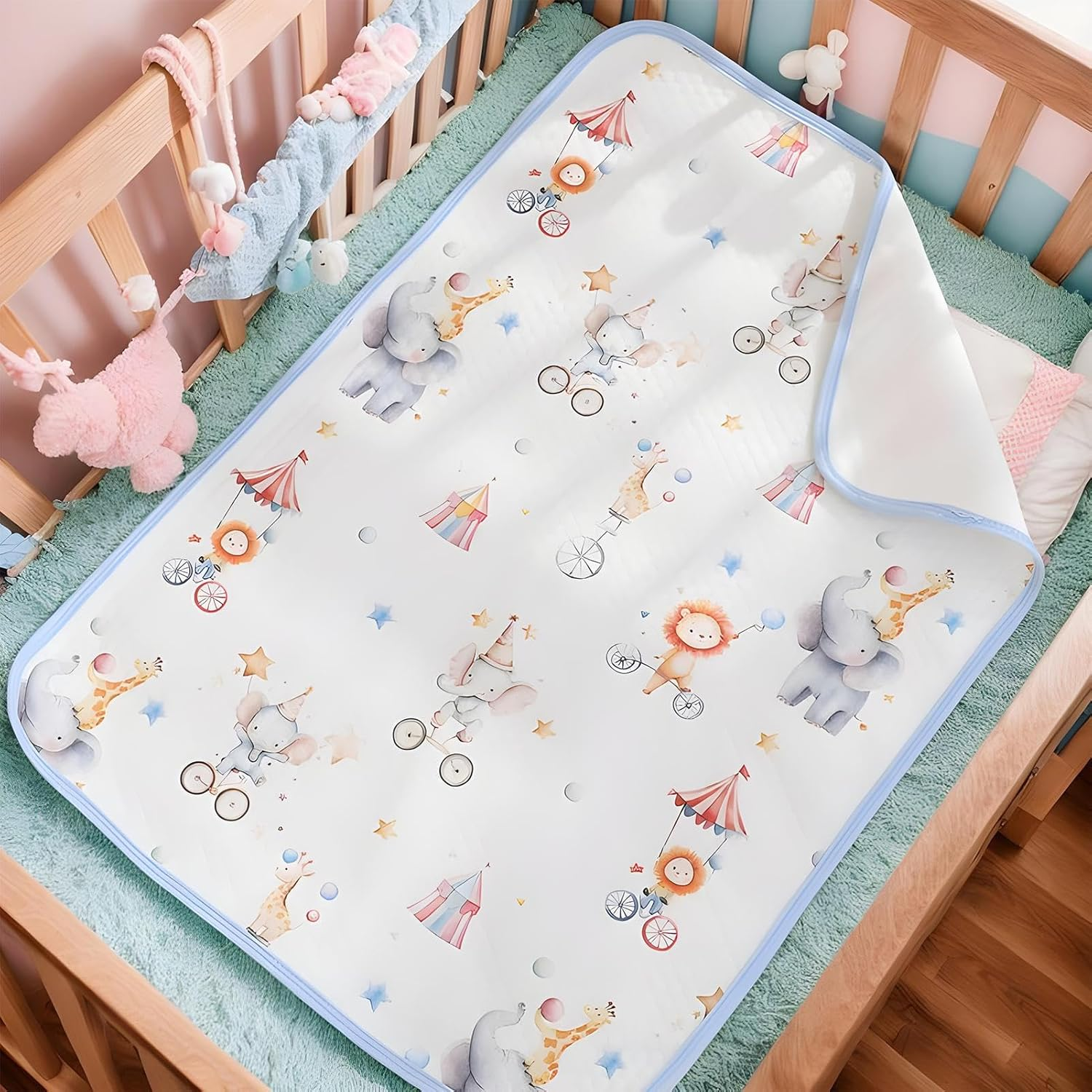 Waterproof Crib Mattress Protector, Crib Mattress Protector, Soft Breathable Bassinet Pee Liner Sheet for Overnight Protection Bedwetting Solution Potty Training Nursery Setup image number 2