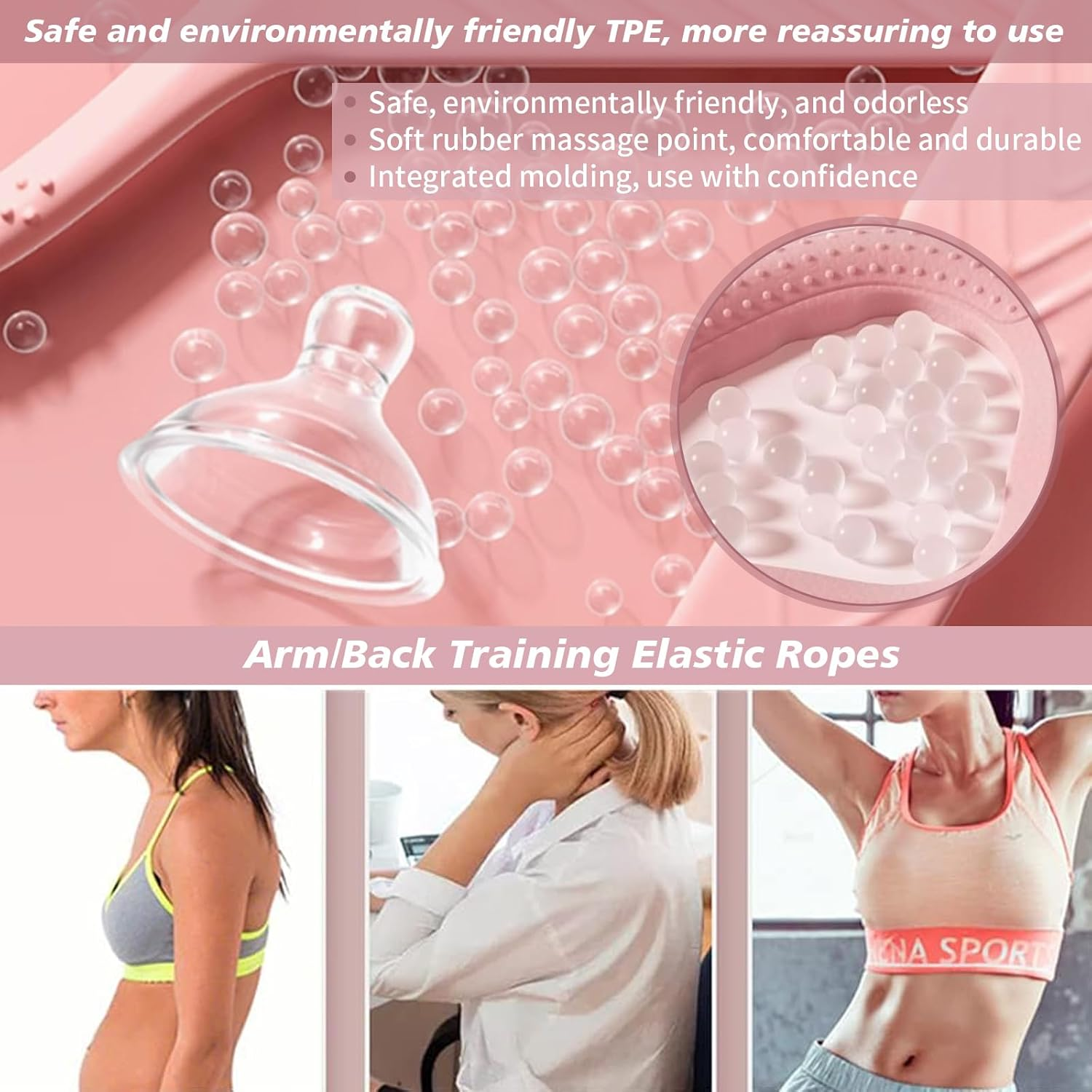 Stretch Band for Exercise, Physical Therapy, Resistance Band for Arm, Back, Shoulder Workout, Elastic Rope for Yoga, Pilates Foot, Leg Stretcher, Hand Exerciser for Home Gym, Strength Training image number 4