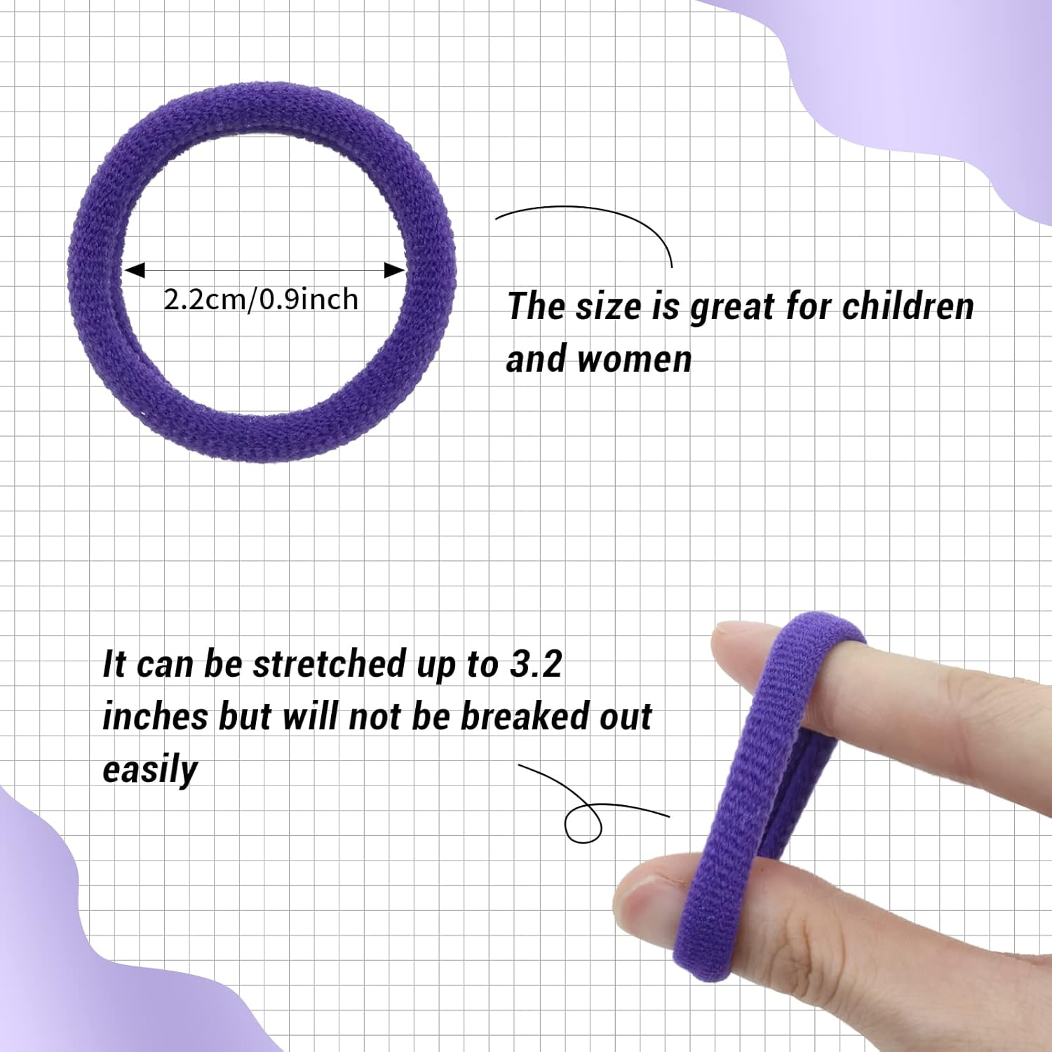 200 Pack Small Terry Cloth Knit Stretchy Wide Thick Colorful Hair Ties Scrunchies Elastics Hair Bands Ties Candy Hair Rubber Bands for Thin Curly Hair Ponytail Holder Hair Accessories for Women Girls image number 1