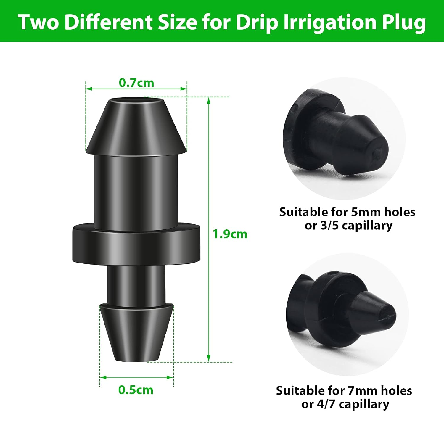 150 Pieces Drip Irrigation End Plugs Coolrunner Goof Plugs for Drip Irrigation Black Plug Drip Irrigation Tube End Closure Irrigation Garden Lawn Supplies image number 6