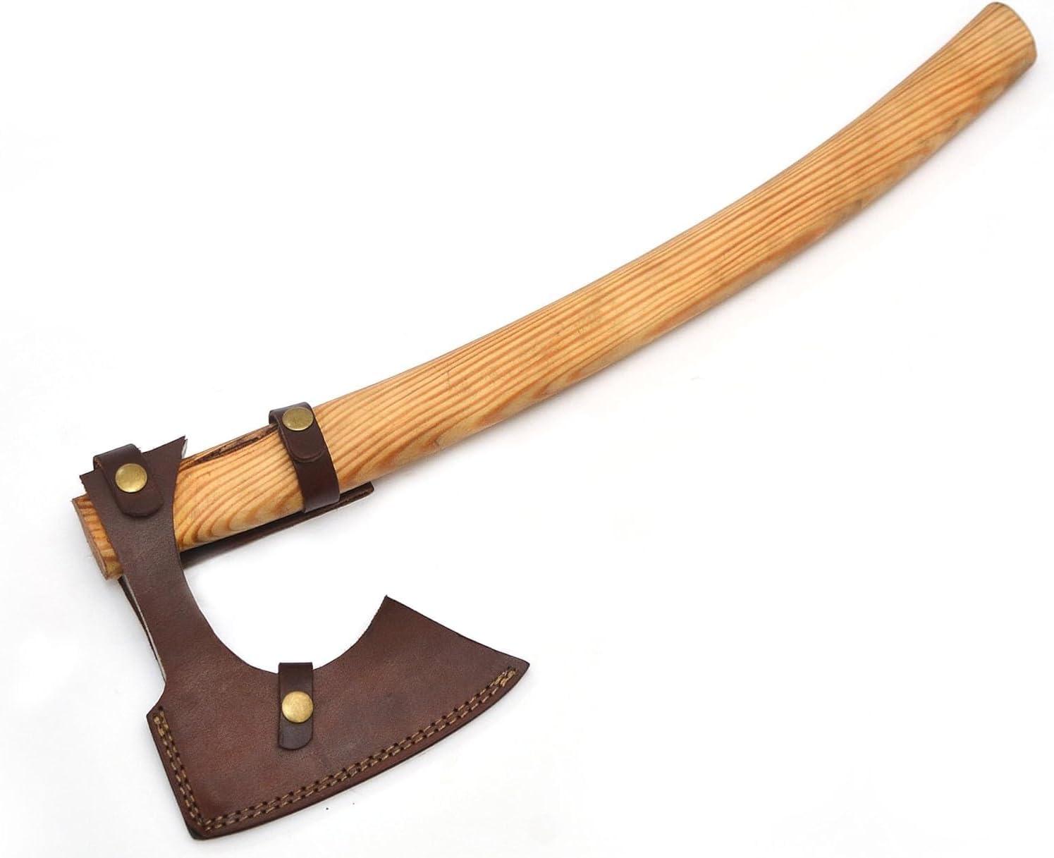 Custom Handmade Gift Forged Carbon Steel Viking Axe with Rose Wood Shaft, Viking Bearded Camping Axe,Annivarsary Gift - with Leather Cover (Axe-294) image number 2