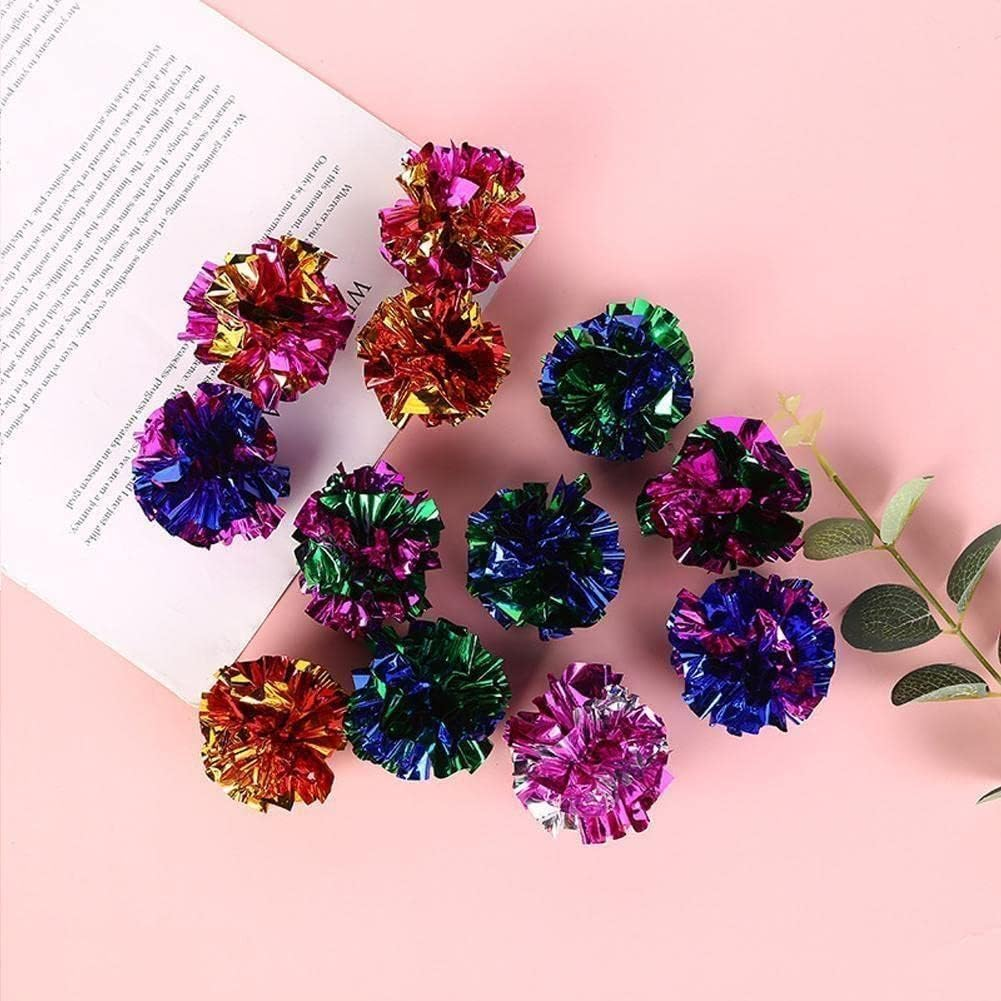 10 Pack Crinkle Balls Cat Toys, Lightweight Colorful Crinkle Rustle Sound for Indoor Kitten Toys Ball Interactive image number 5