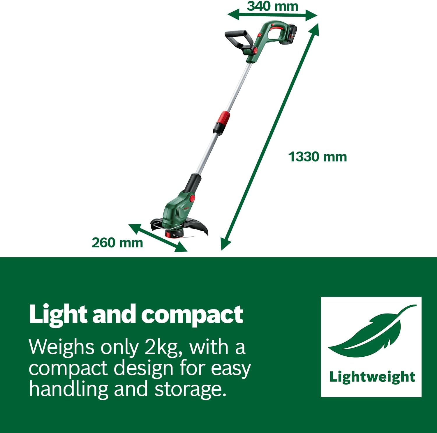 Bosch 18V Cordless Lawn Grass Line Trimmer Whipper Snipper without Battery, 26Cm, Telescopic Shaft, Edging Function (Universalgrasscut 18V-26-500) image number 4