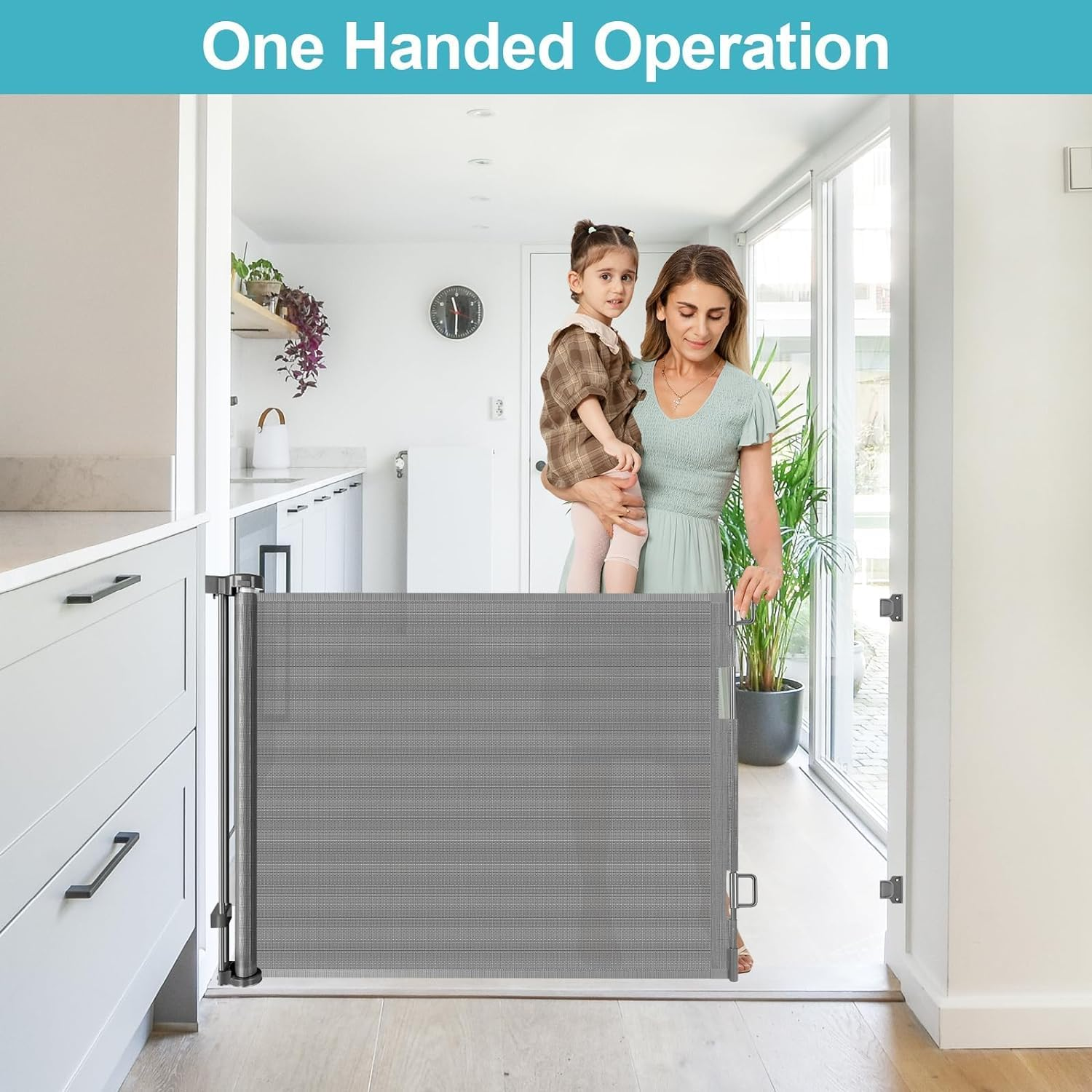 WOMHOM 120 Inch Extra Wide Baby Gate for Large Opening Retractable Baby Gates Extra Long Dog Gate for the House Pet Gates for Dogs