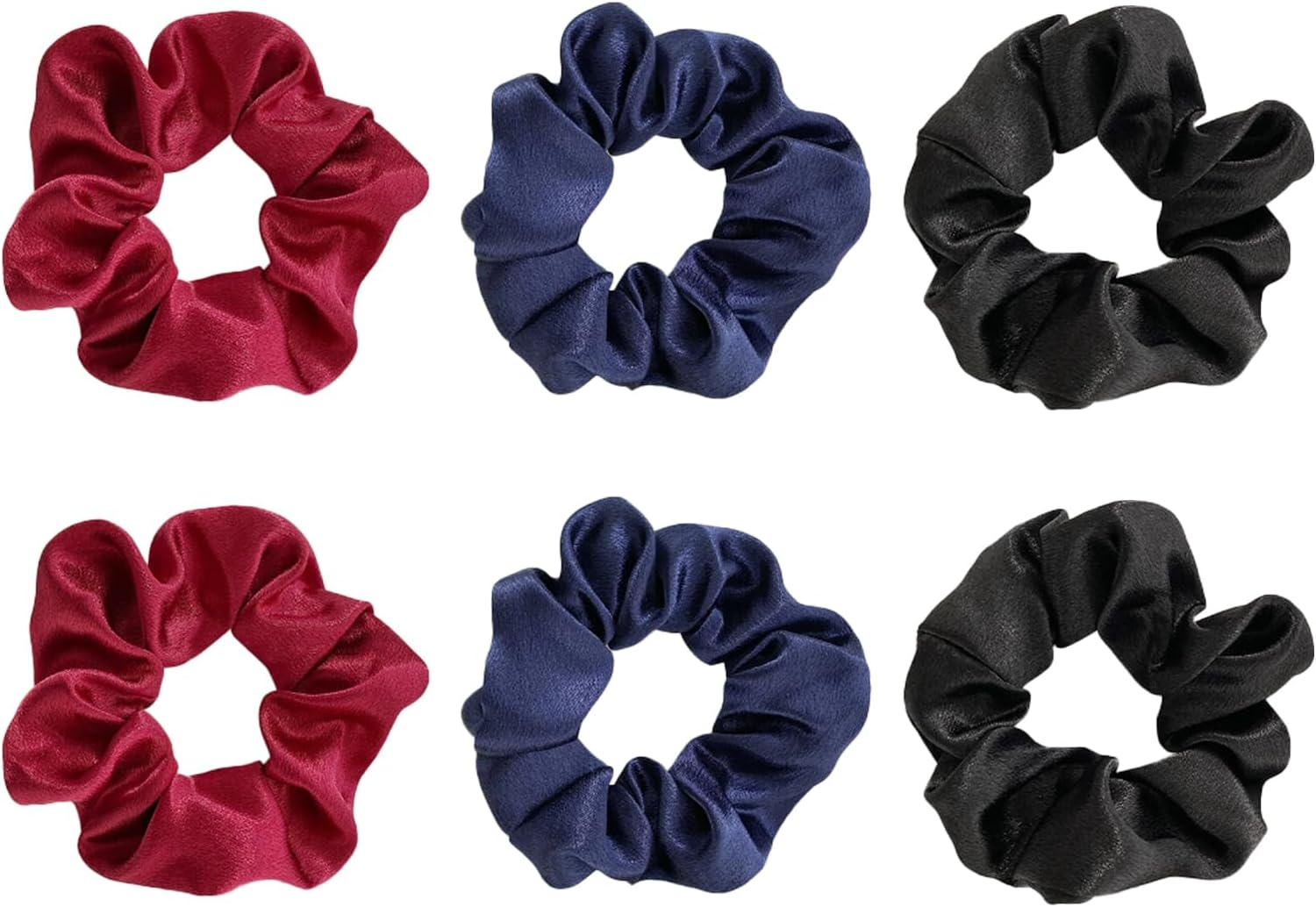 Pack of 6 Hair Bobbles Scrunchies for Women, Hair Bands Girls, Plain Elastic Thick Bands, Plain Soft Hair Bands, High Ponytail Fixation Hair Bands, for Women, Girls image number 5