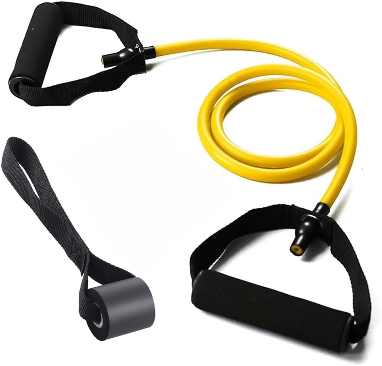 Pilates Single Resistance Bands, Workout Bands with Handles and the Exercise Bands with Door Anchor, Suitable for Resistance Training, Physical Therapy, Home Workouts, Boxing Training image number 2