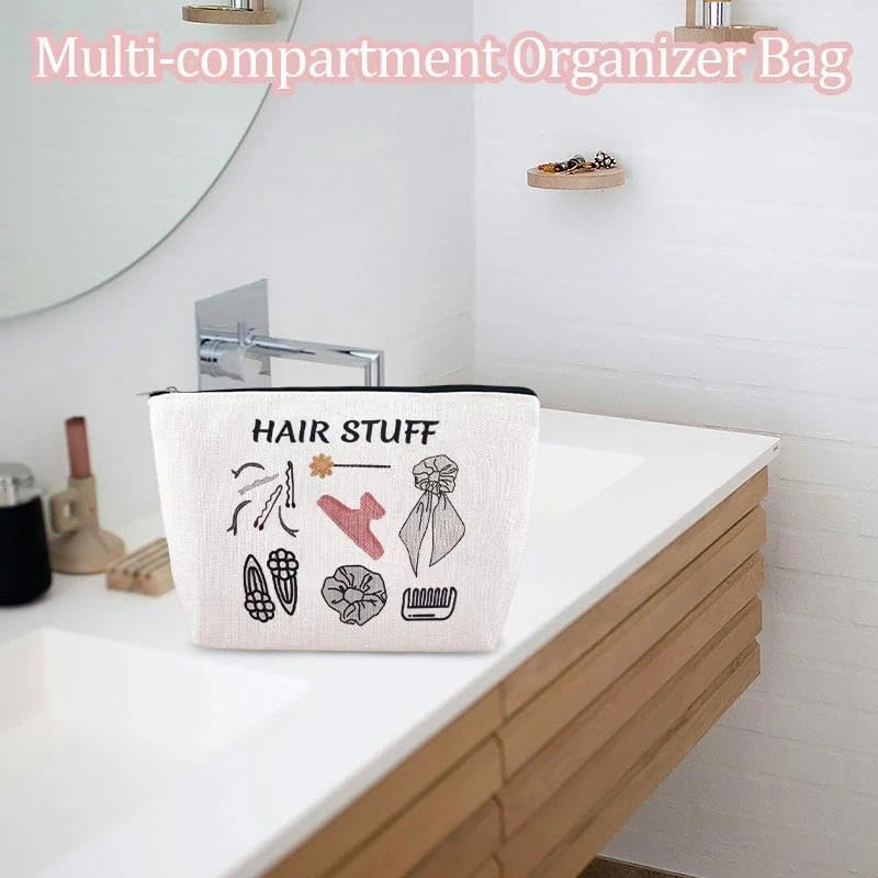 Hair Stuff Bags for Women Girls Travel Cosmetic Makeup Bag Pouches Hair Tools Organizer Cases Portable Skincare Toiletry Pouch Birthday Gifts for Hairdresser Holiday Christmas Presents for Hairstylist image number 5