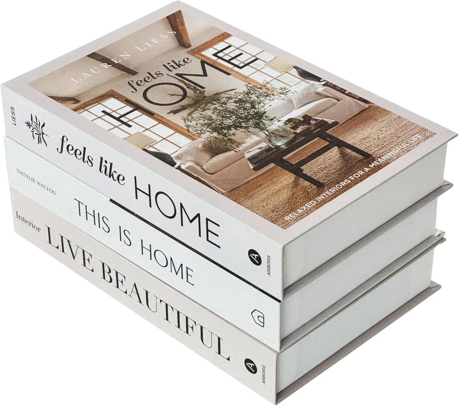 Set of 3 Decorative Coffee Table Books, Home Decor Storage Box Faux Book Accessories, Modern Home Decorative Accessories for Living Room, 10.4"X6.7"X1.6" image number 2