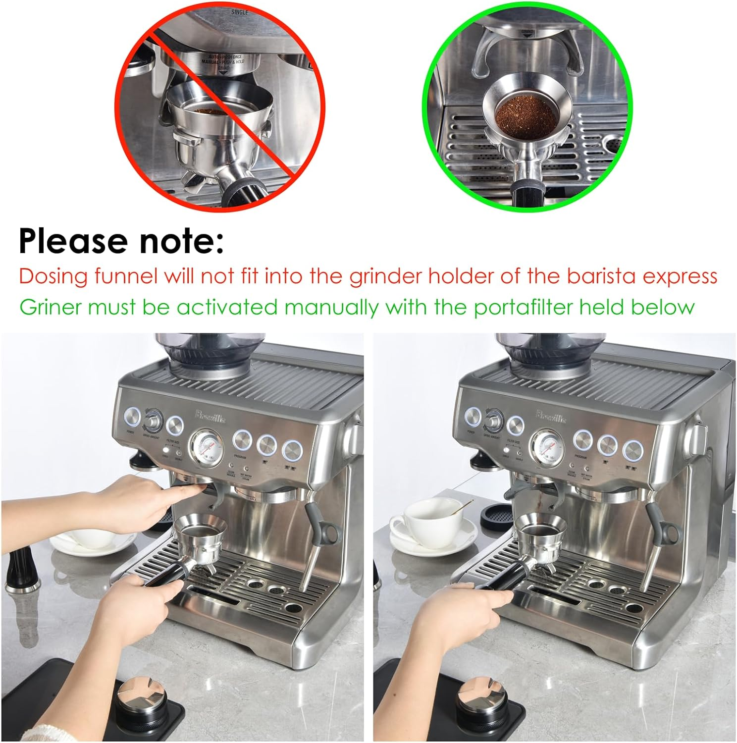 54Mm Magnetic Dosing Funnel V2, MATOW Stainless Steel Espresso Dosing Ring with 8 Magnets Compatible with Breville 54Mm Portafilter image number 3