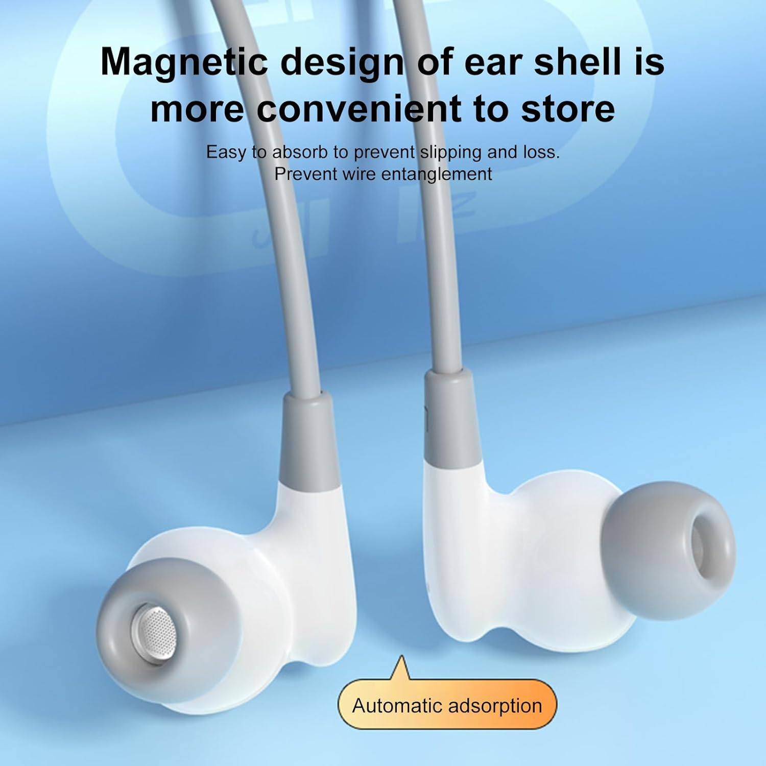 Neckband Earbuds | Magnetic Neckband Earbuds for Sport,Comfortable Magnetic Earphone with Transparent Design Double Microphone Headset for Men Women Gym Home image number 3
