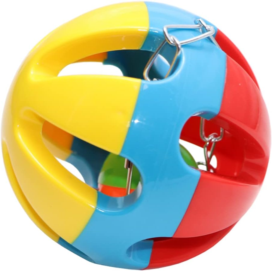 Bird Hanging Ball with Bell Colorful Chewing Treat Toy for Parrot Parakeet Cockatiel Conure Lovebird Dog Puppy Cat (1 Pcs-Random) image number 6
