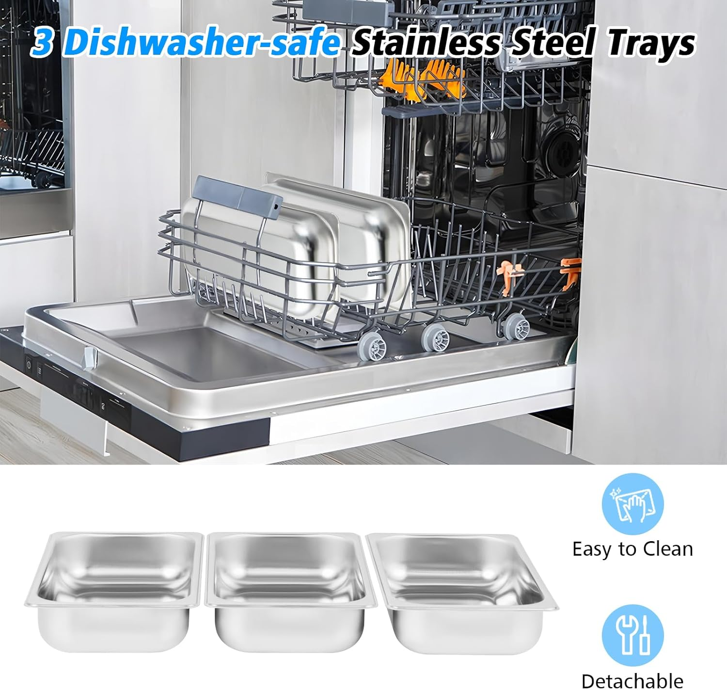 Costway Food Warmer Buffet Server, 450W Stainless Steel Electric Warming Tray, Adjustable Temperature, Transparent Lids W/Spoon Slot, 8L Chafing Dish Set for Parties, Banquets, Catering Events image number 1