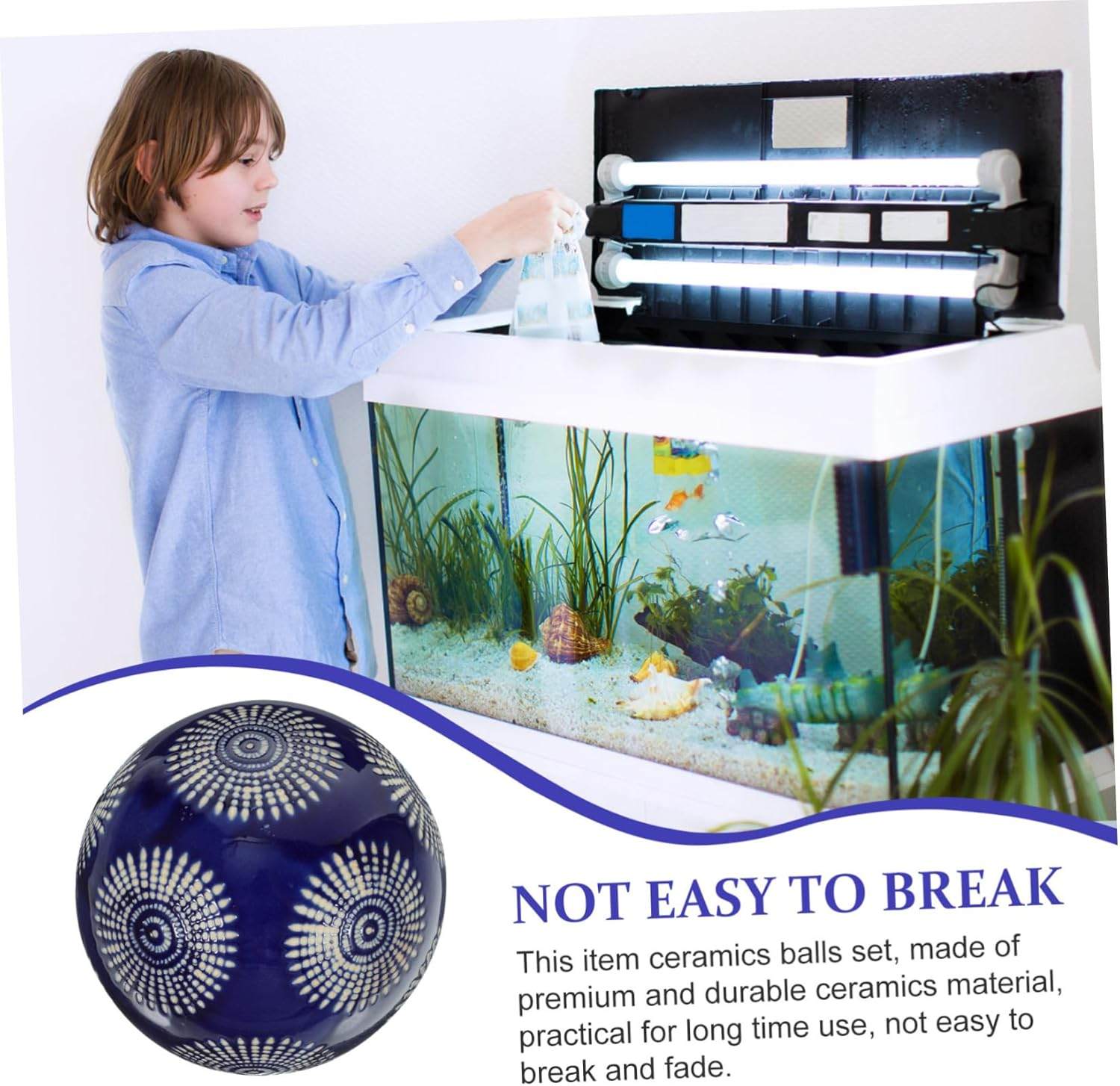 BESPORTBLE 3Pcs Decorative Ceramic Porcelain Balls Floating Orb Spheres for Bowl Vase Home Decor for Water Display Random Style