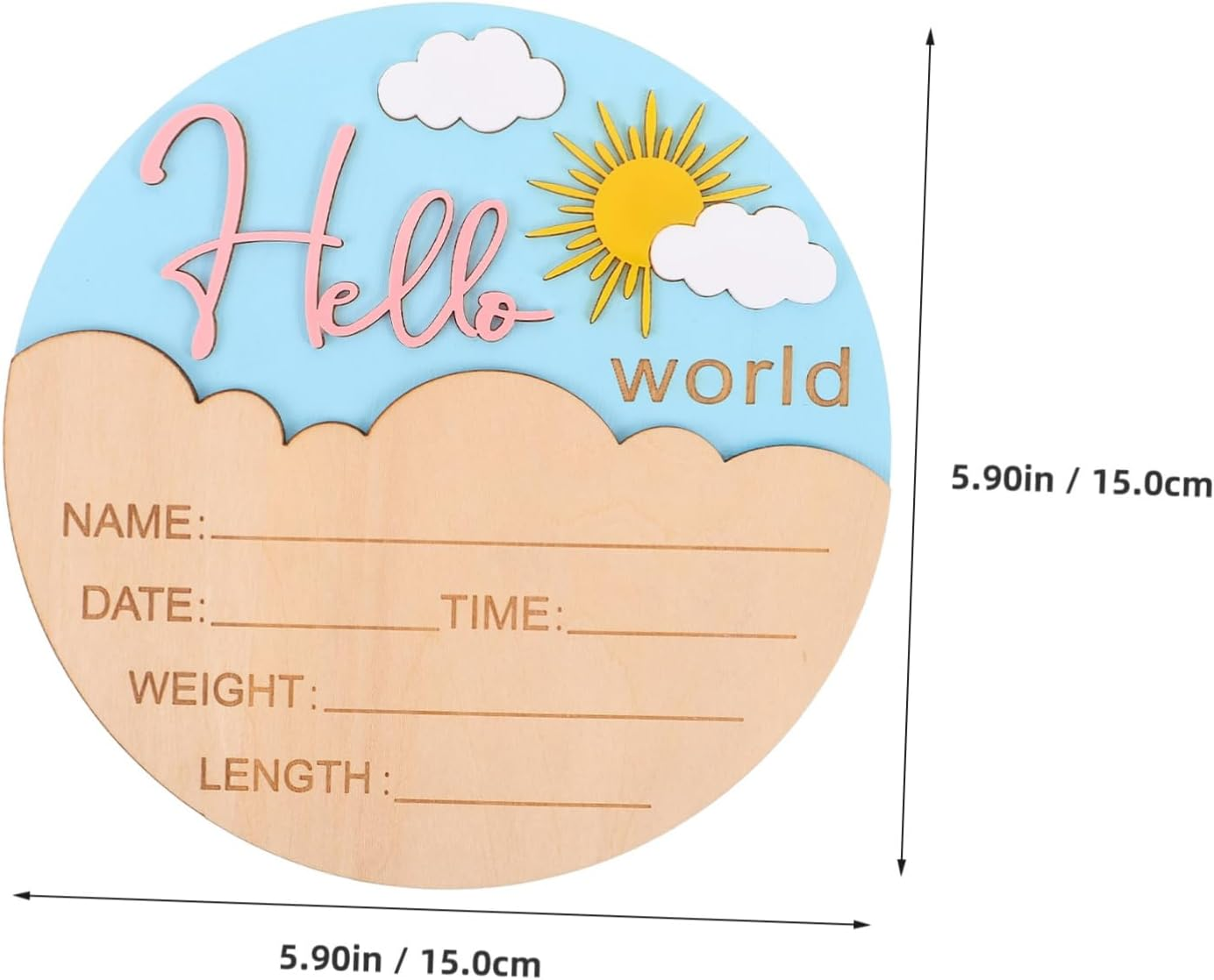 Abaodam Wooden Newborn Announcement Sign Name Plaques Rustic Birth Welcome Board for Nursery Photo Prop Unisex Pink Shower Decoration image number 1