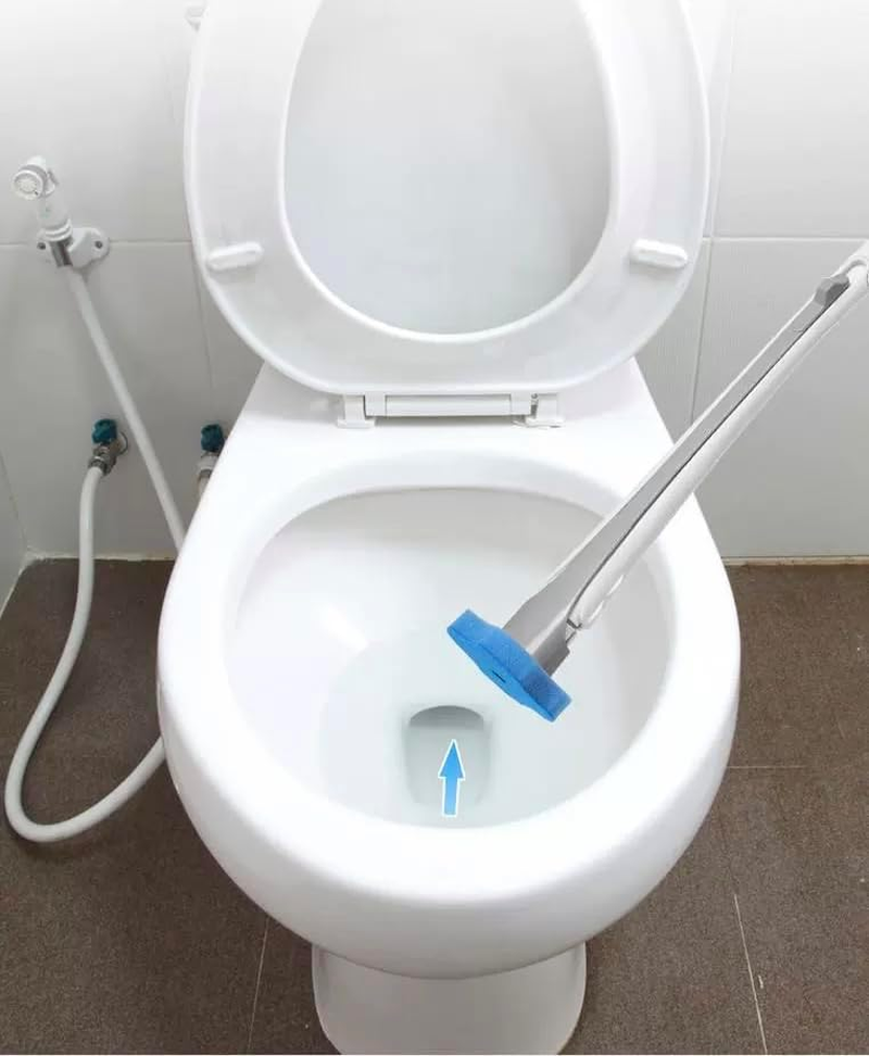 Toilet Cleaning Wand Starter Kit, Touch-Free Toilet Brush, Preloaded Sponges, 10 Ocean Breeze Refills