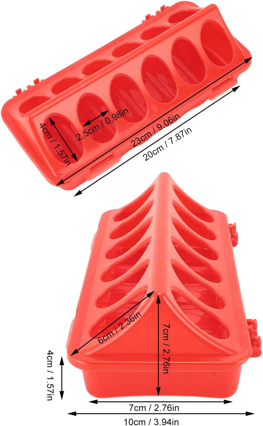 5PCS Plastic Flip Top Poultry Feeders, Multihole Bird Feeding Dish Dispensers, anti Spill Small Poultry Feeder for Birds Poultry