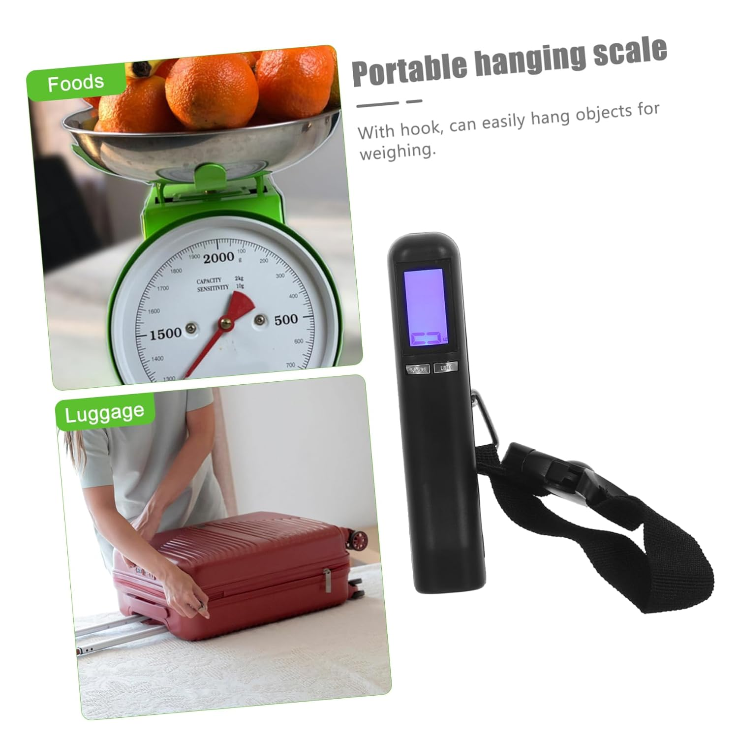 Minkissy 50Kg Electronic Luggage Scale Suitcase Weighing Scale for Travel Portable Weight High-Strength Strap for Airport Baggage Check and Hand Use image number 6