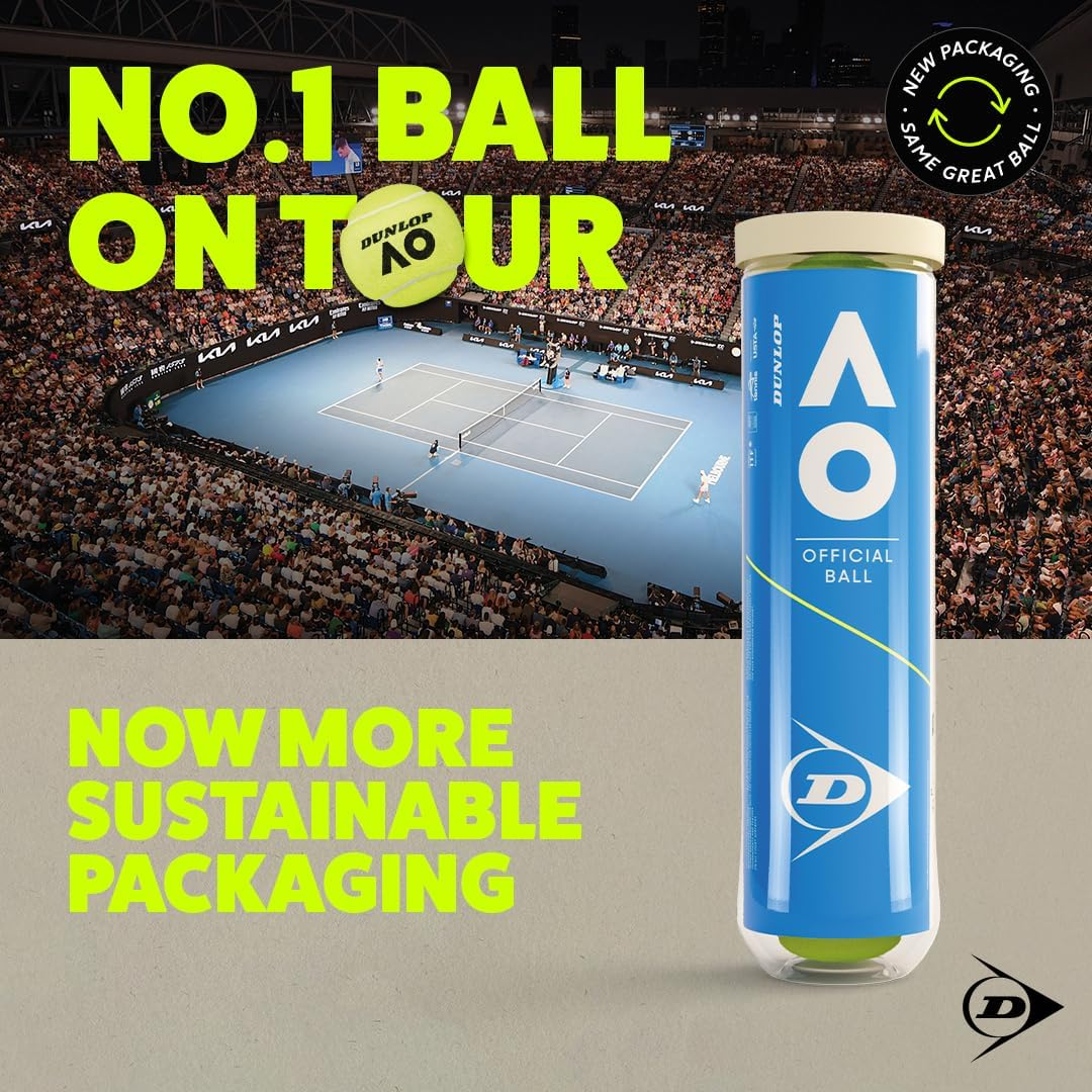 Dunlop Dunlop Australian Open 3 Ball Can Australian Open 3 Ball Can (Pack of 2) image number 1