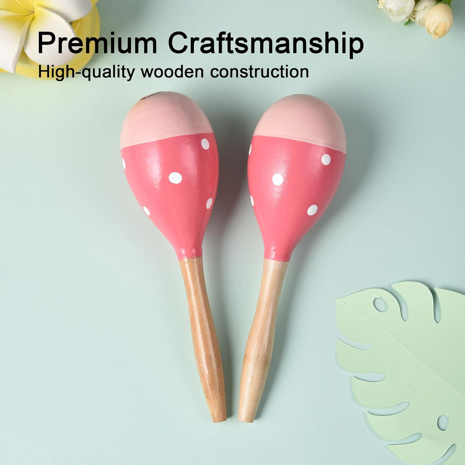 Maracas for Adults Kids Babies, Wooden Maracas Shaker Musical Instrument