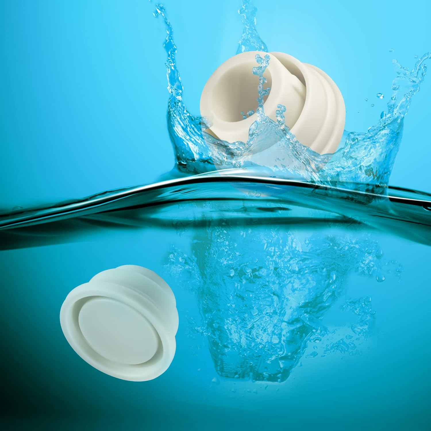 2Pcs Pool Ladder Bumpers, White Pool Ladder Bumpers for Inground Pool to Protect Swimming Pool Ladder Replacement Steps, Rubber Material Pool Ladder Caps Parts. image number 5