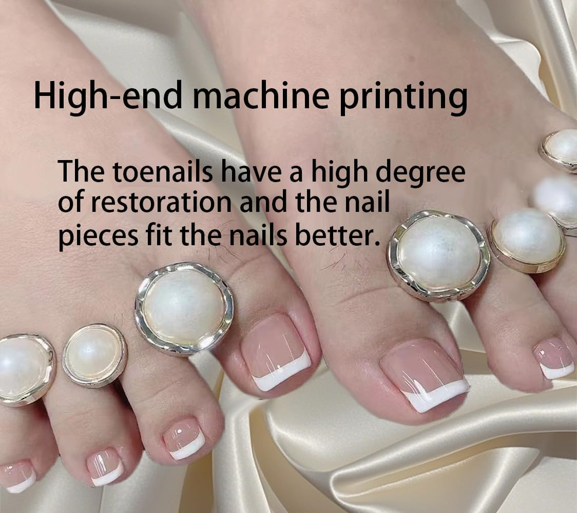 Sandanfine French Simple Toenails, Suitable for All Kinds of Shoes, Pressure Toenails, Preferably Gel Toenails, Reusable Toenails image number 2